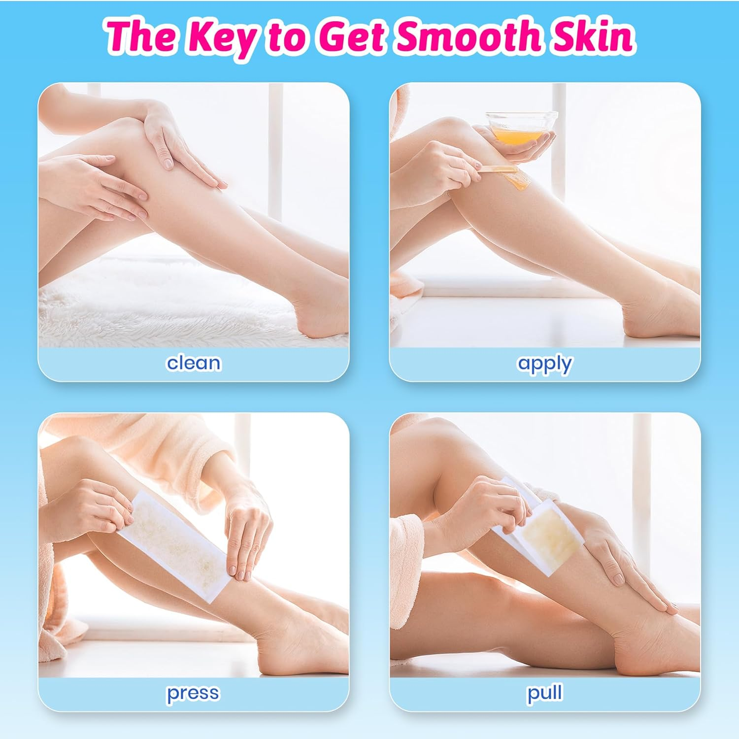 100 Pieces Large Non-Woven Wax Strips for Body and Facial Hair Removal, 3 Inches X 9 Inches Salon Quality Epilating Strips image number 6