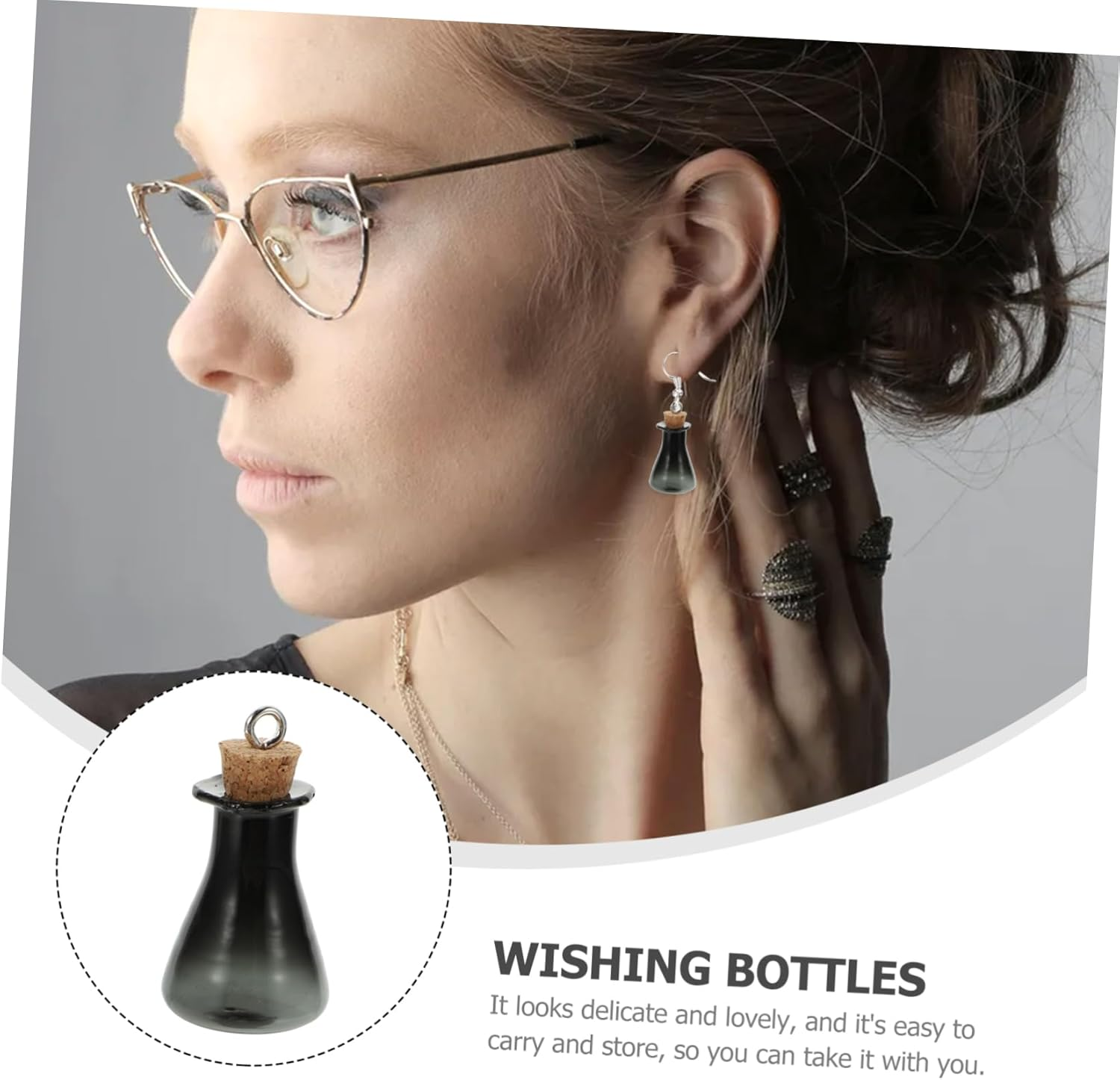 Mini Glass Bottle DIY Wishing Bottles Set of 8 Creative Decorative Accessories Air Purifying Home Decor image number 1