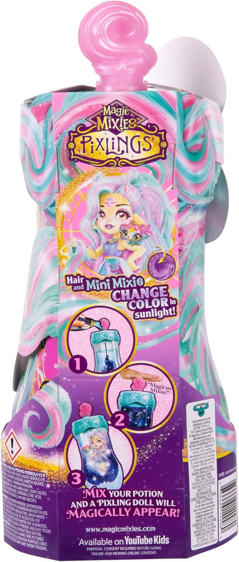 Magic Mixies Pixling Deluxe Pack Deerlee. Create and Mix a Magic Potion That Magically Reveals a 16.5Cm Pixling Doll with Super Long Magic Hair! Has an Exclusive Mini Mixies and 4 Hair Accessories. image number 4