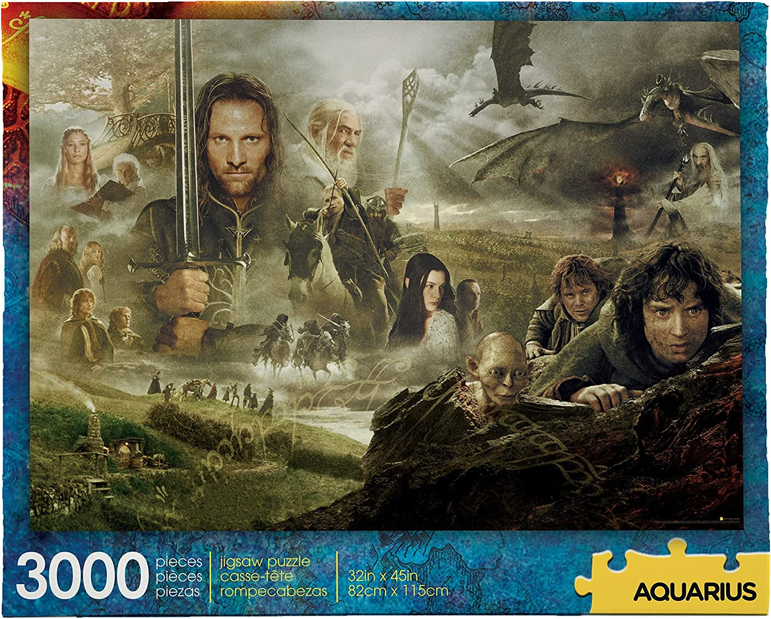 Aquarius Lord of the Rings Saga 3000 Piece Jigsaw Puzzle, Multicolor, 68520 image number 5