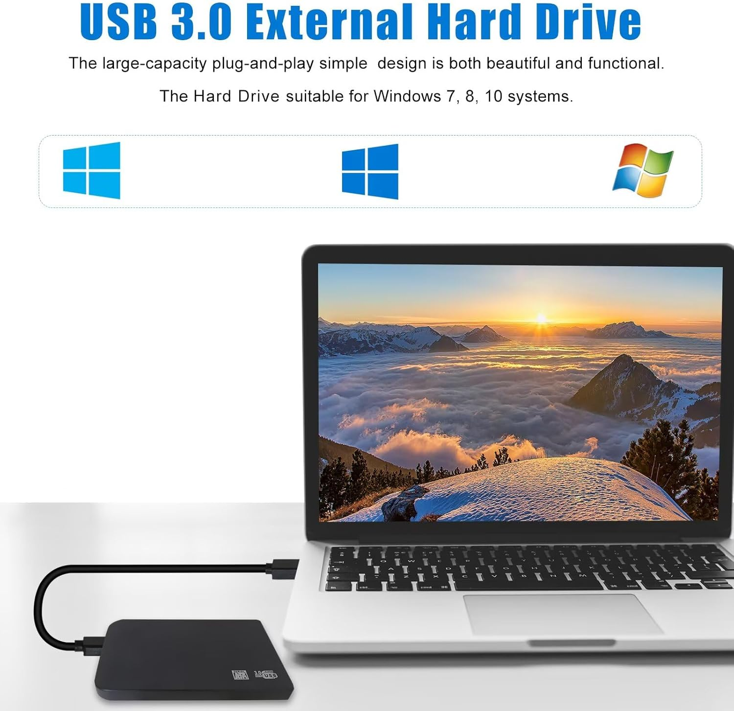 Portable USB 3.0 External Hard Drive Expansion HDD, 500GB, Compatible for Windows 7, 8, 10, 11 Systems image number 3