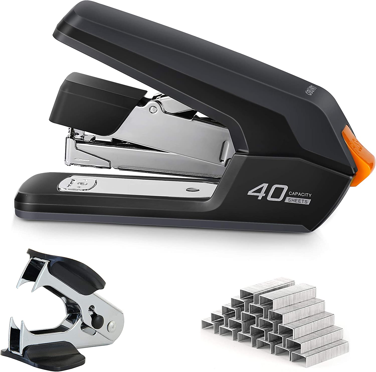 Deli Effortless Desktop Stapler, 40 Sheet Capacity, One Finger Touch Stapling, Easy to Load Ergonomic Heavy Duty Stapler, Includes 1500 Staples and Staple Remover image number 6