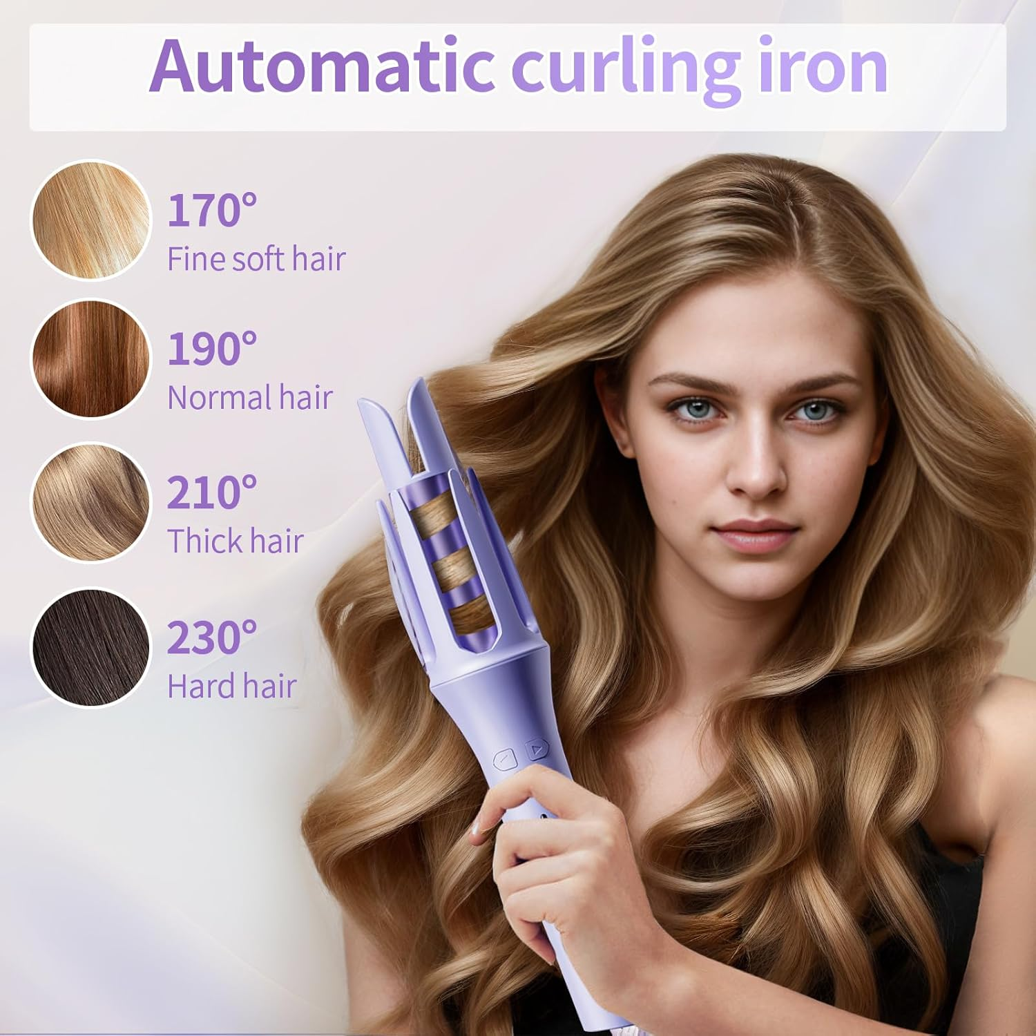 Velasko Self Curling Hair Curler, Extended Barrel 32Mm Anion Rotating Curling Iron, Electric Portable Hair Curler for Long Hair Women Quick Modeling Beach Waves image number 2