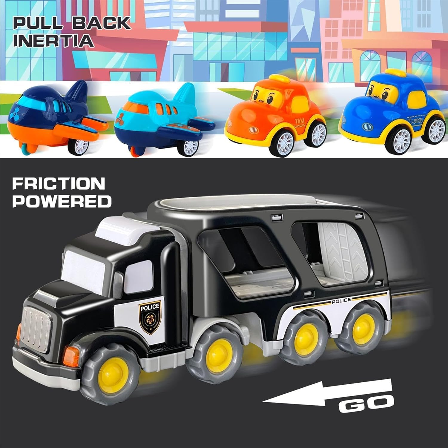 1 2 3 4 5 Years Old Trucks Toys| Truck Toy with Sound| Interactive Toys Truck with Sounds, Playground Car Trucks Toys, Boys Truck Toy with Sound Effects, Vehicle Toy for Young Boys image number 2