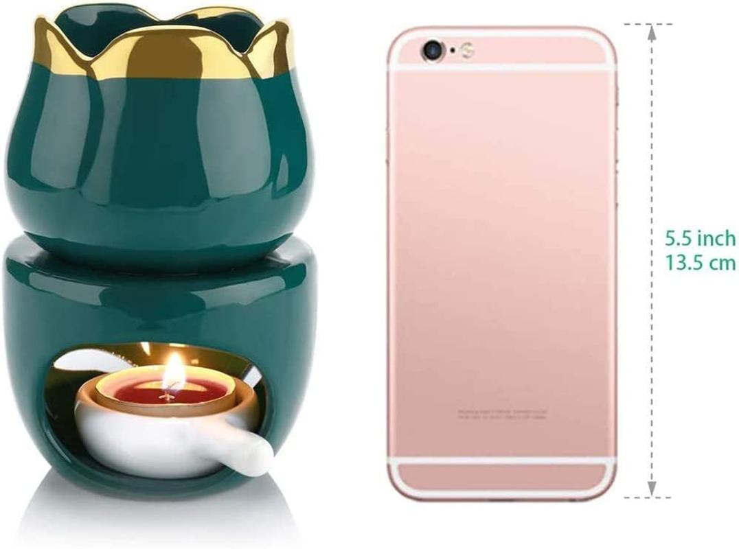 Sculpture Statue Antiques Collectables，Wax Melt Burners Essential Oil Burner, Aromatherapy Aroma Burner Ceramic Diffuser Wax Burner Home Bedroom Decor Christmas Housewarming Gift,C (Color : C) image number 6