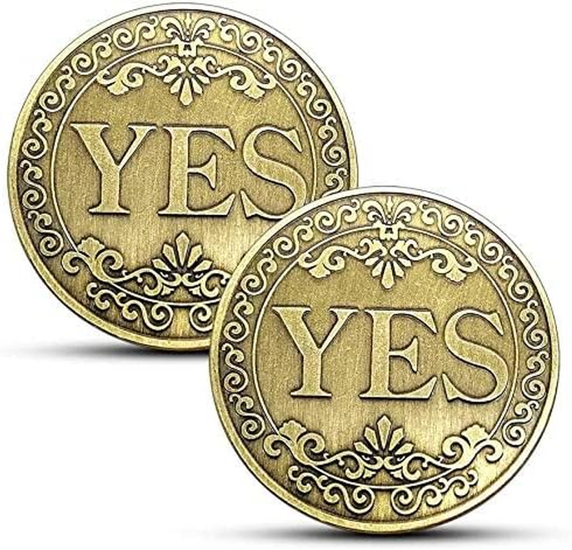 Never Lose! (4 PCS) Yes No Coins Flipping Challenge Coin, Souvenir Commemorative Coins Collection, Double-Yes / Double-No / Normal YES or NO