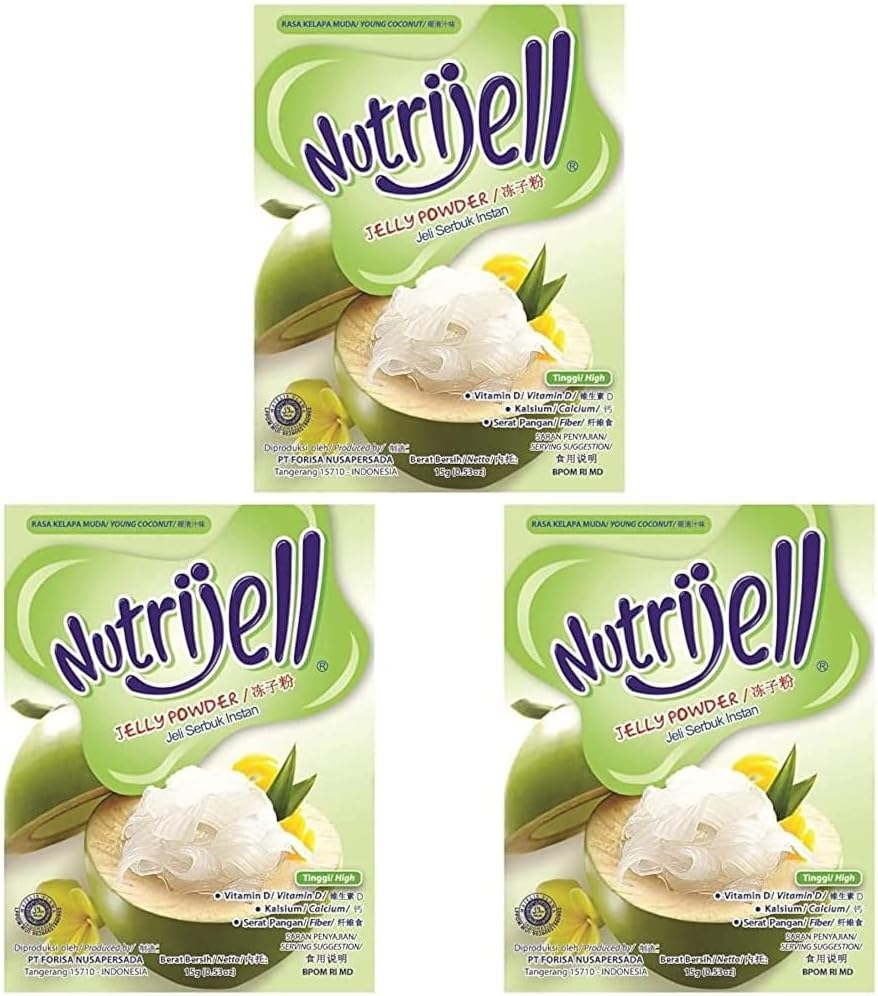 Nutrijell Jeli Serbuk Instant Kelapa Muda, Nutrijell Jelly Powder, Young Coconut Flavour 15 G