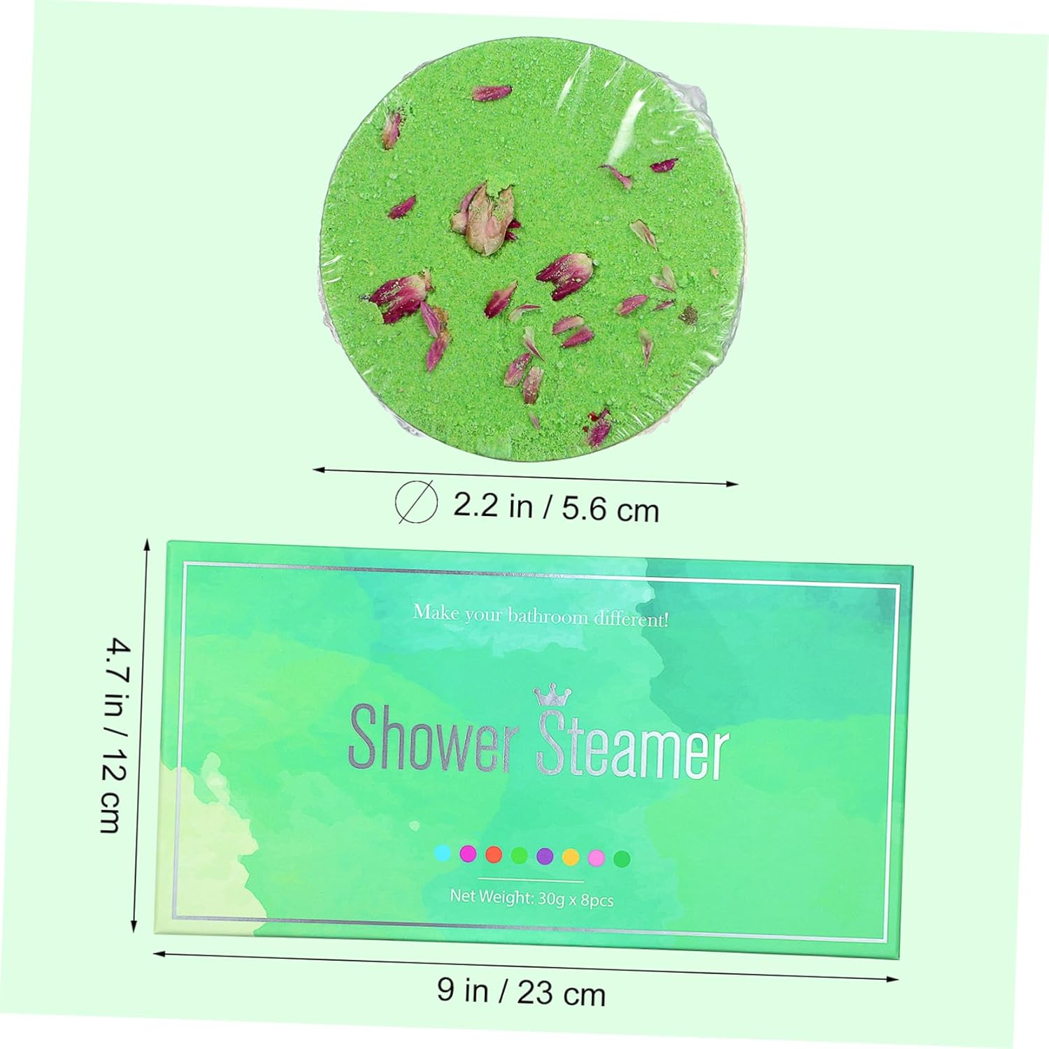 Aromatherapy Shower Steamers Tablets 8Pcs 30G Each with Dried Flowers Natural Bath Salt for Women Mood Relief and Relaxation Home Spa Bath Accessories