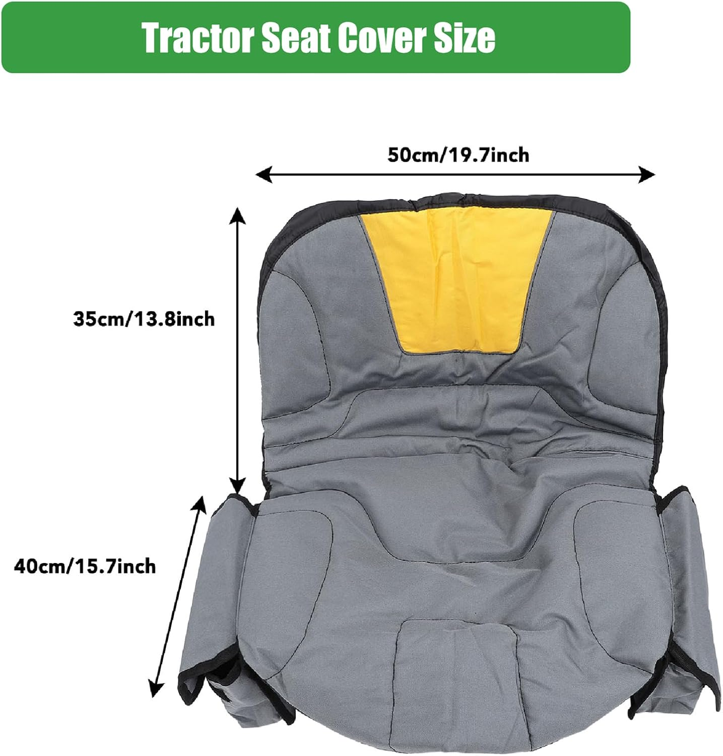 Jiawu Riding Lawn Mower Seat Covers, Universal Polyester Oxford Waterproof Tractor Seat Cover with Storage Bag Compatible with Kubota Lawnmowers without Armrests image number 1