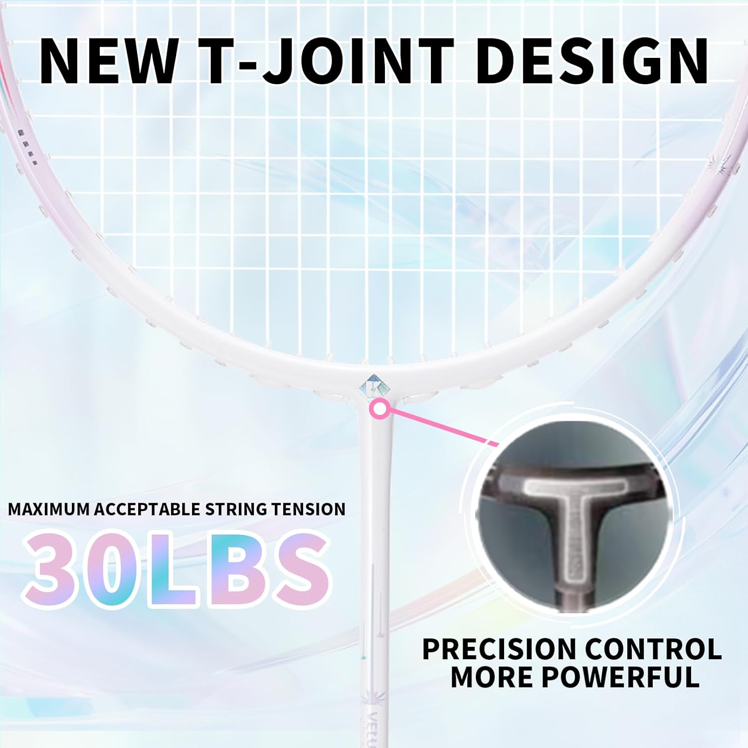 Badminton Racket Professional, Carbon Fiber Badminton Racket Set with Grip & Bag, 5U Lightweight Pro Badminton Racket Racquet for Beginner Outdoor Trainning Games - Yuling Pink image number 5