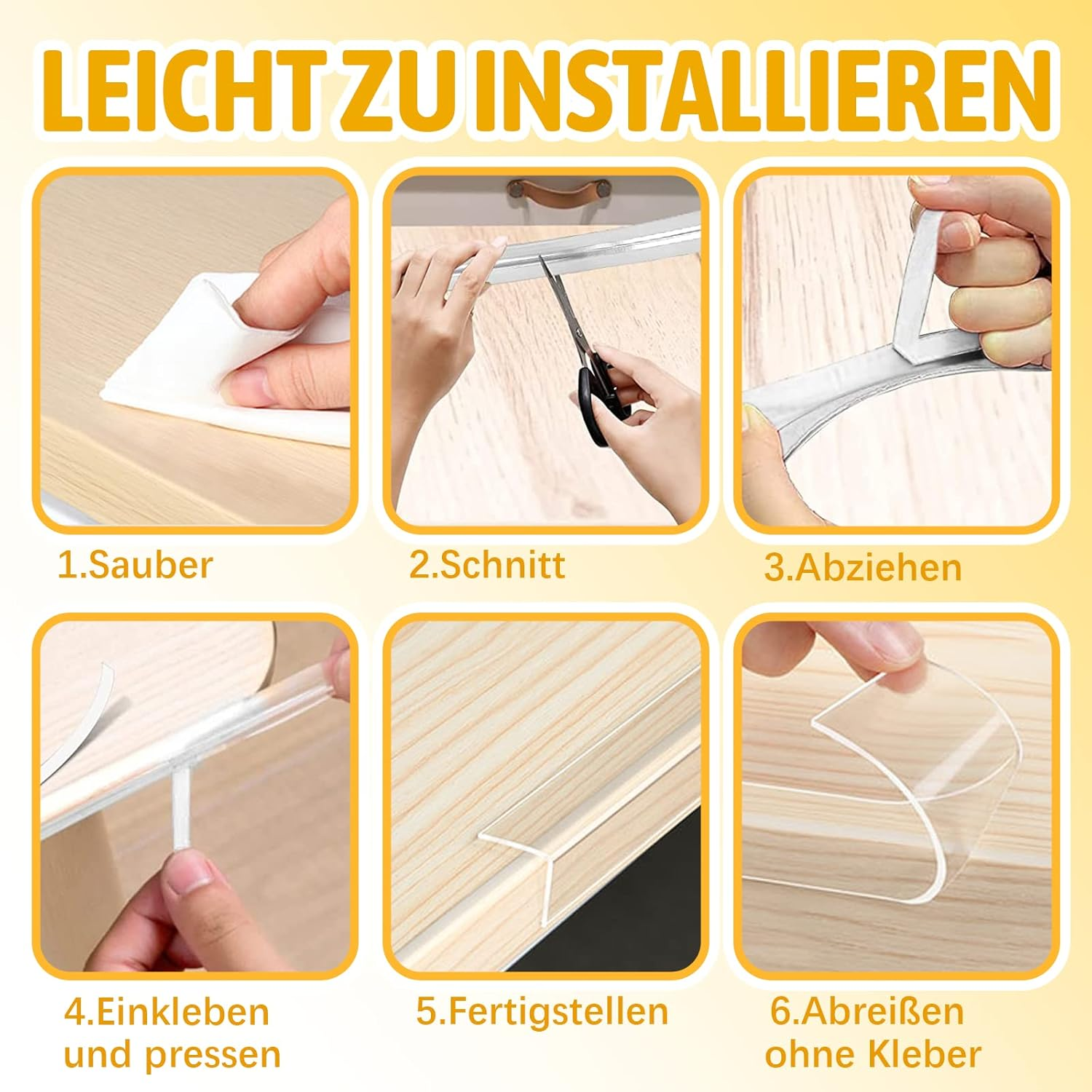 5 Metres Baby Edge Protection, Self-Adhesive Corner Protection Bands, Widening Soft Table Edge Protector for Fridge, Sink, Table, Cabinet, Bed, Glass Table Furniture (Transparent) image number 2