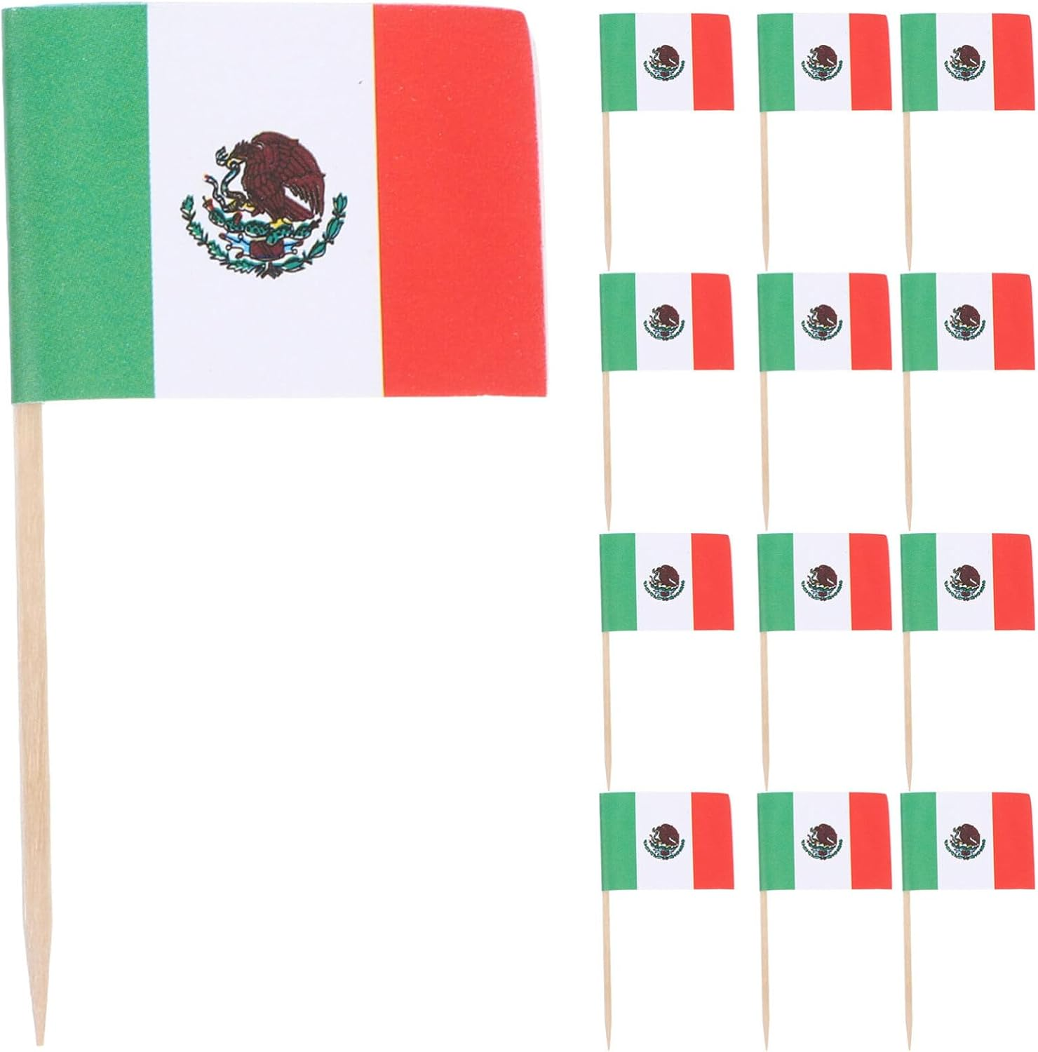 100Pcs Fruit Plate Decoration Wine Stick Mexico Flag Picks Decorative Fruit Toothpicks for Cupcake Dessert Party - Multi 2 image number 7