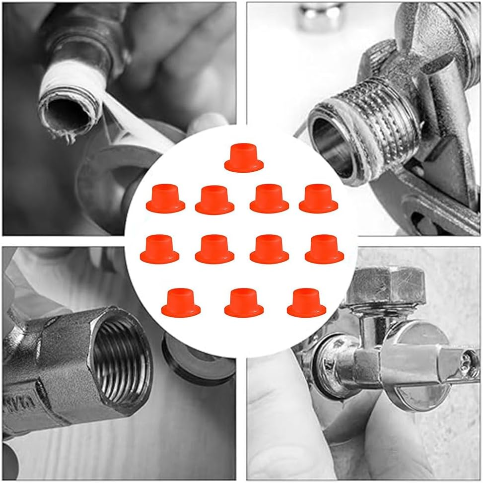 12Pcs Faucet Leak-Proof Sealing Gasket,Faucet Leakproof Gasket Washers to Prevent Leakage and Dripping Silicone Plug Raw Material Belt Rubber Seal Rings,For Garden Faucet Hose (Red) image number 5