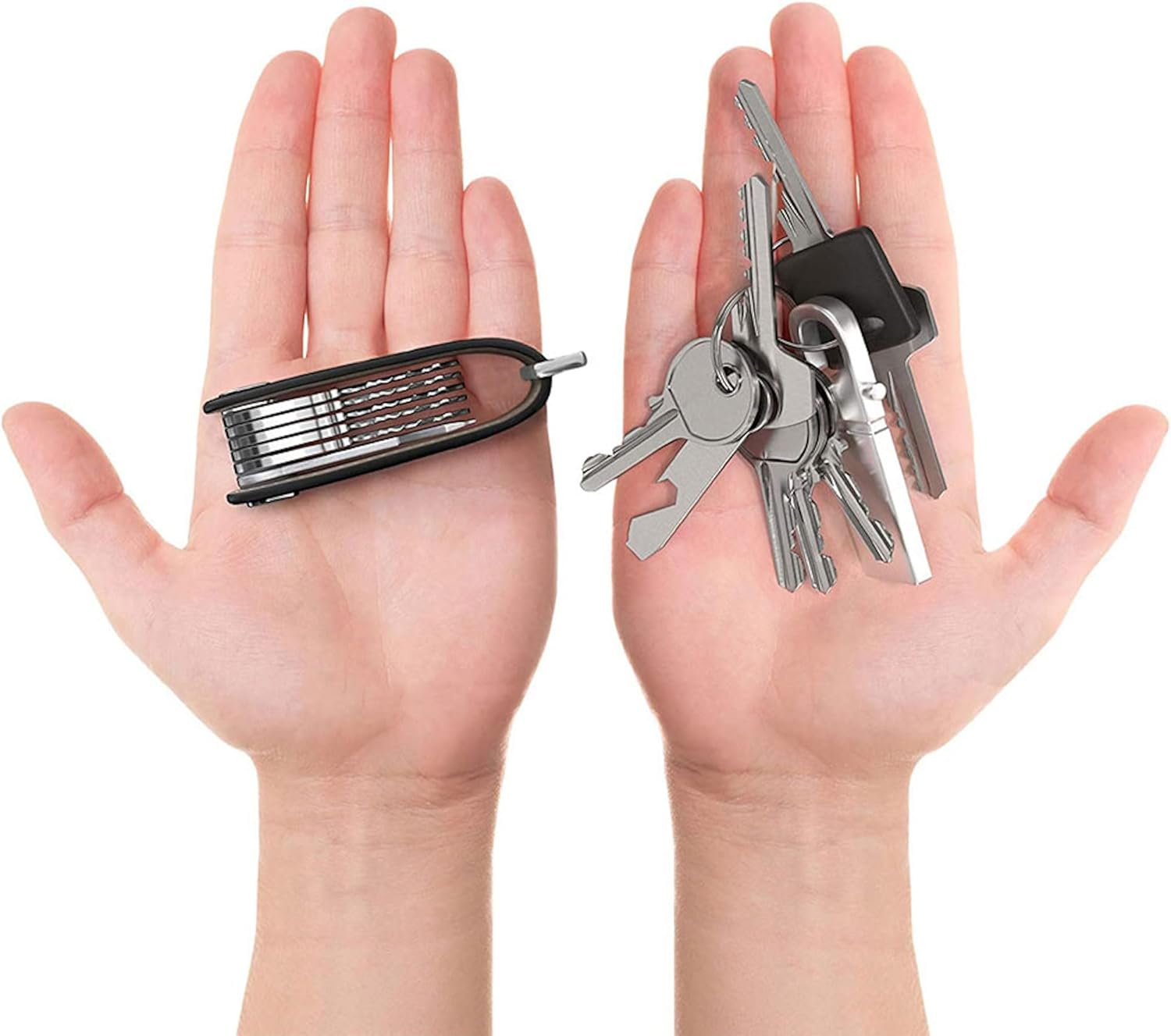 Generic Compact Key Holder, Stylish & Practical Pocket Key Organizer with Secure Locking Mechanism - Keep Keys Neat, Safe, and Easily Accessible - Ideal for Home, Office, and Outdoor Use. R (Black) image number 1