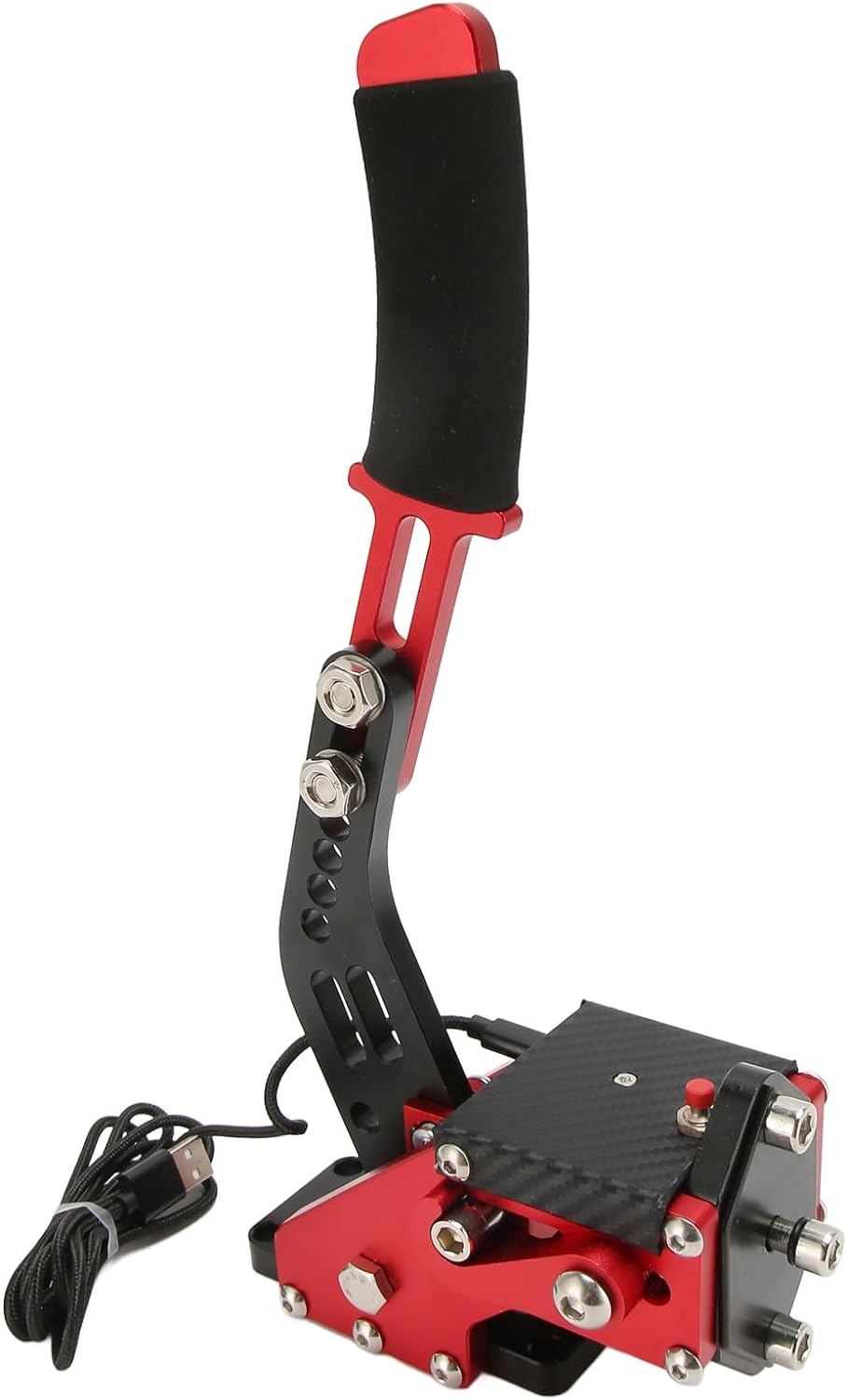 64 Bit USB PC Handbrake, 2 in 1 Sim Racing Game Handbrake, Professional Gaming Peripherals PC Handbrake Non- plus Hall Sensor for G920, Game (Red) image number 5