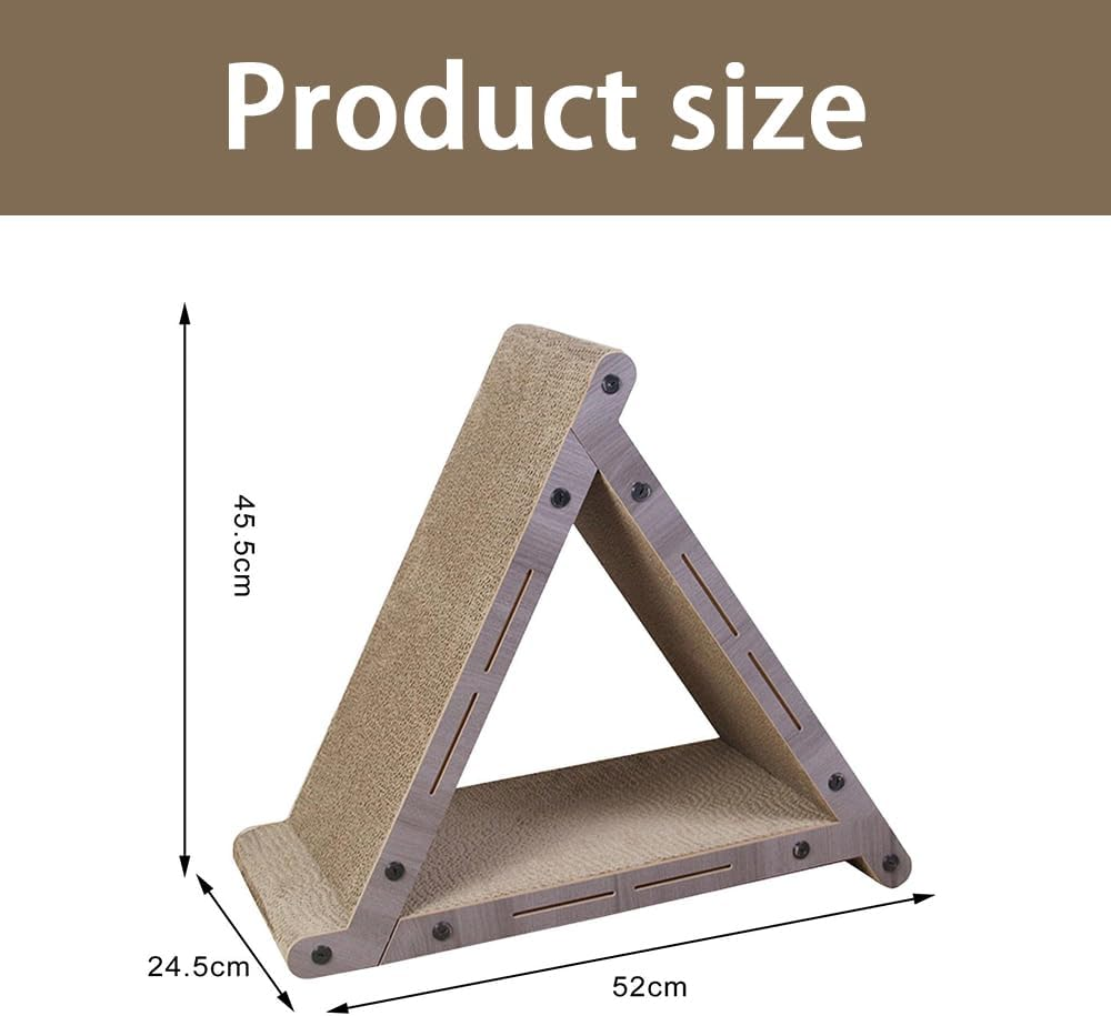 Triangle Cat Scratching Post, 3-Sided Corrugated Cardboard Scratcher Pad, Vertical Cat Scratch Board for Claw Grinding and Furniture Protection image number 3