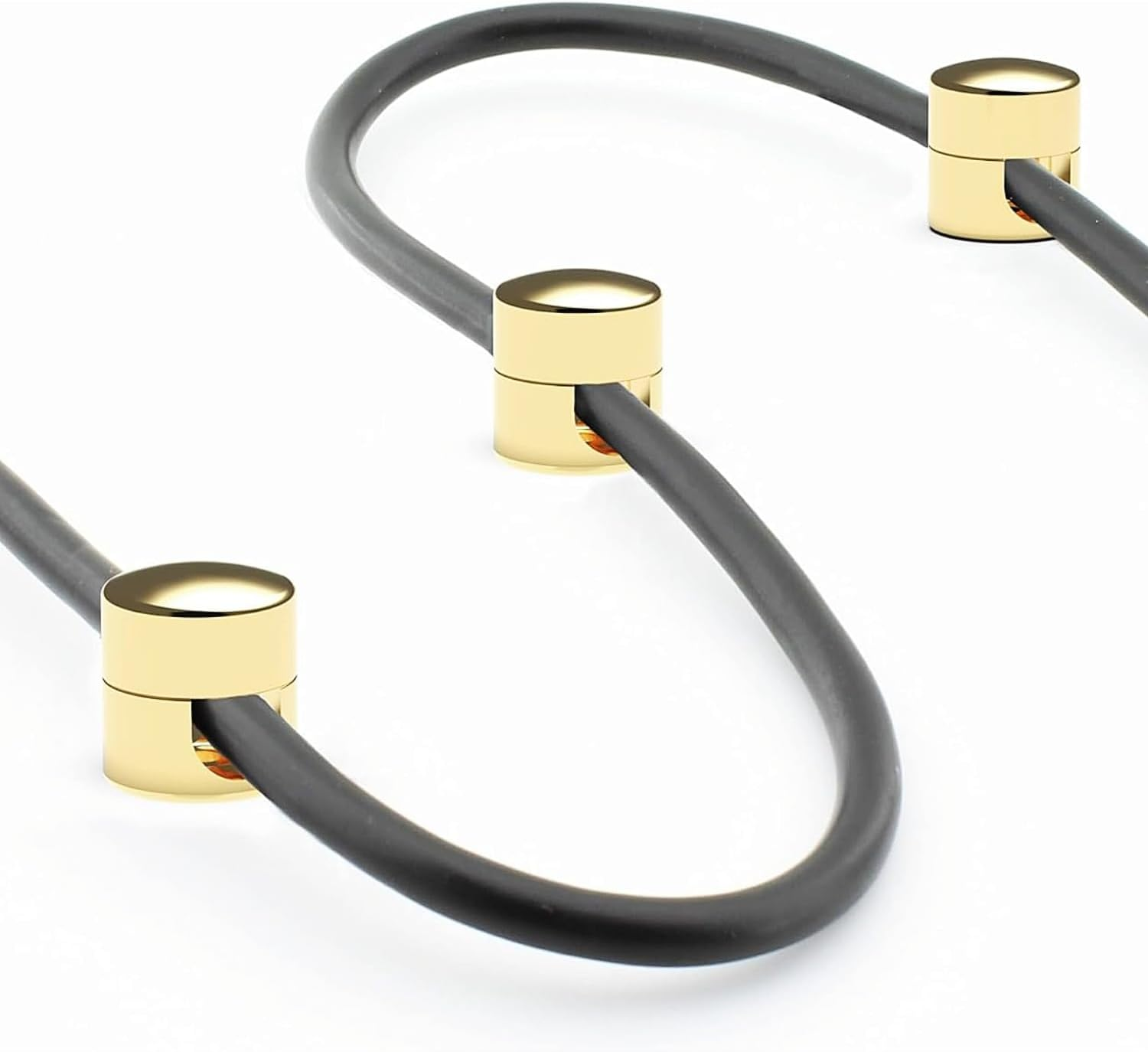 3 Pack Golden Durable Aluminum Cable Management - Desk Accessories & Office Desk Accessories for Table, Wall, Ceiling, Bedside Table, USB Charging Cable Organizer image number 4