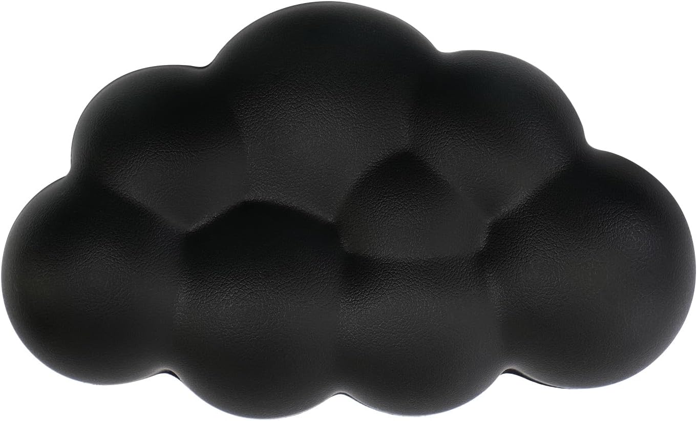 Cloud Wrist Rest Cushion for Mouse Ergonomic Soft PU Leather Memory Foam Wrist Pain Relief Mouse Wrist Support Pad with Anti-Skid Base for Office School Home Laptop & Computer Mouse (Black)