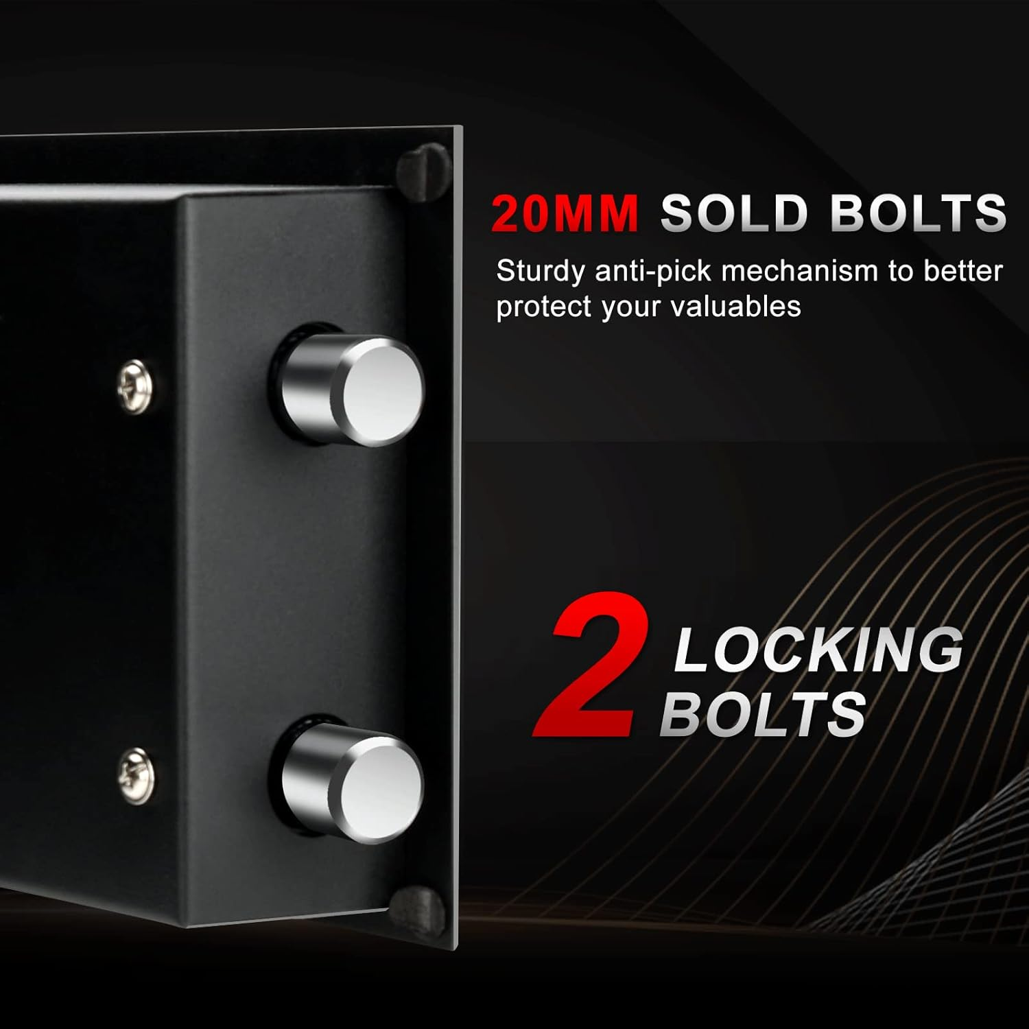 Digital Safe Electronic Security Box, Combination Lock Box with Keypad and Keys - 0.5 Cubic Feet Lockable Safety Safes Box for Home Office Hotel Business image number 5