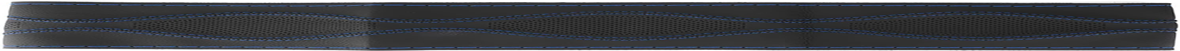 38Cm/15In Leather Steering Wheel Wrap Cover Lace Up, Steering Wheel Stitch on Wrap Cover Universal, Hand Stitching Embossing with Thread, a Whole Piece of Cowhide, Black (Black Blue) image number 2