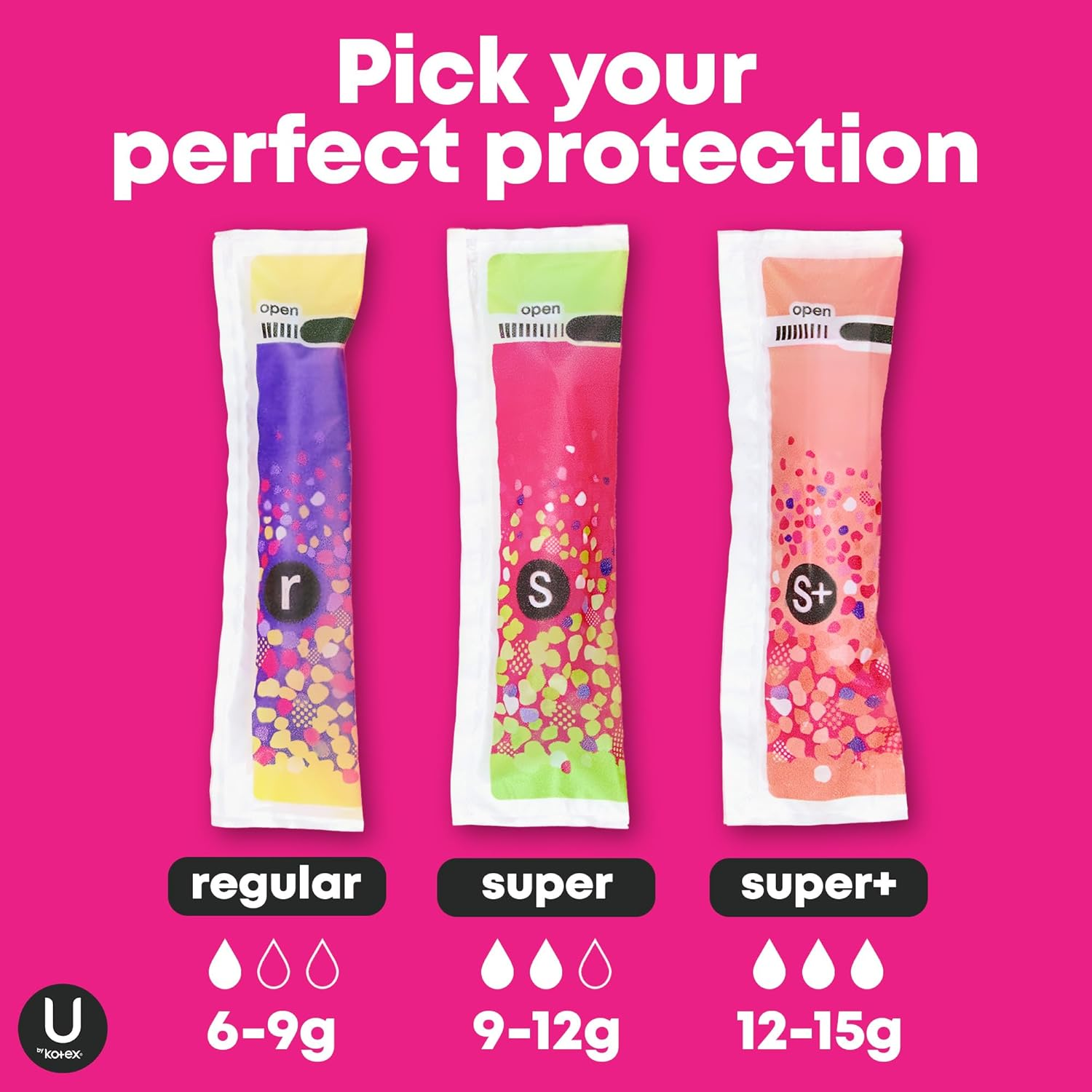 U by Kotex Click Compact Tampons, Regular Absorbency, Unscented, 45 Count (Packaging May Vary) image number 6