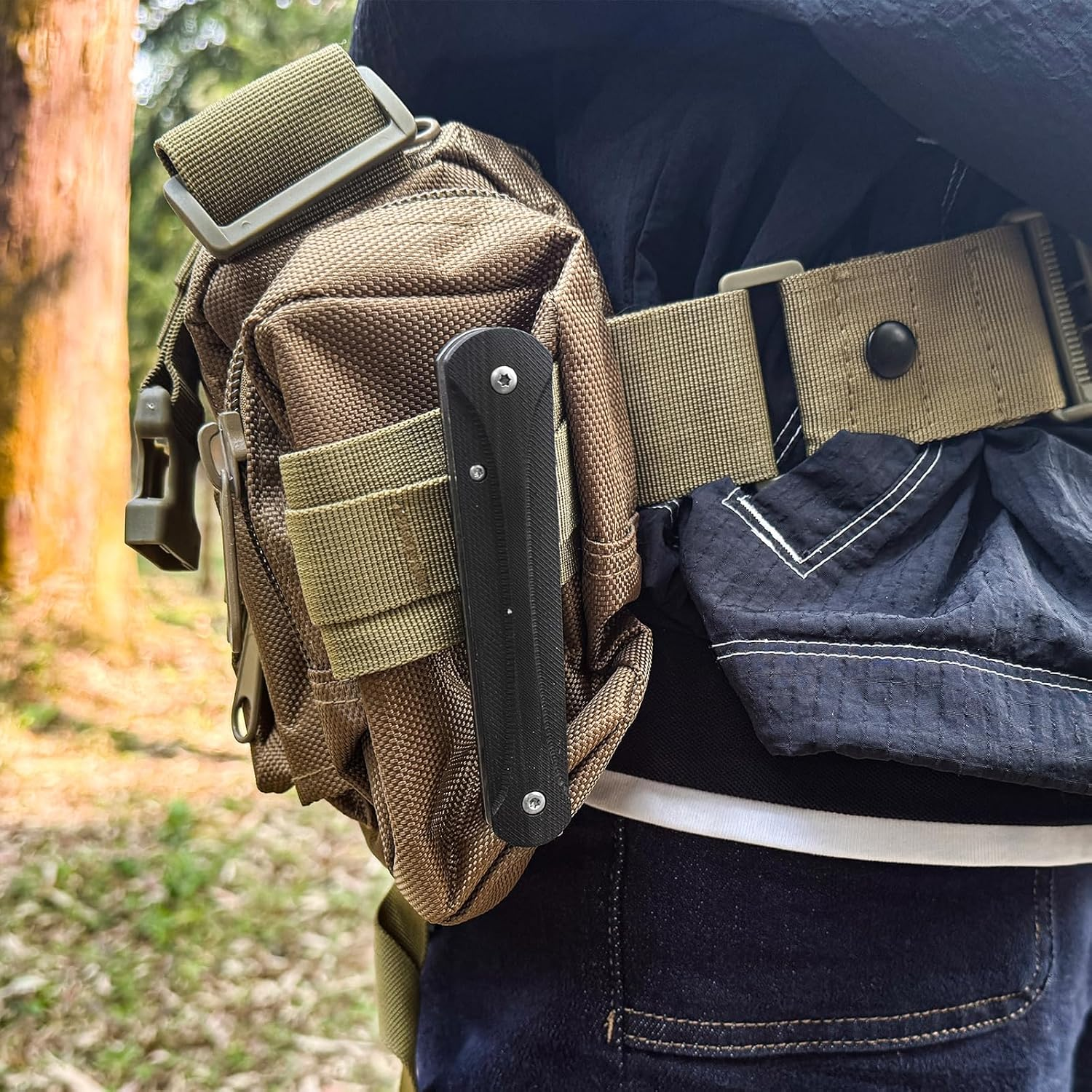 Pocket Knife with Deep Carry Clip, 3.54" 3Cr13 Stainless Steel Blade with G10 Non-Slip Handle, Safety EDC Knife Suitable for Camping Hiking image number 6