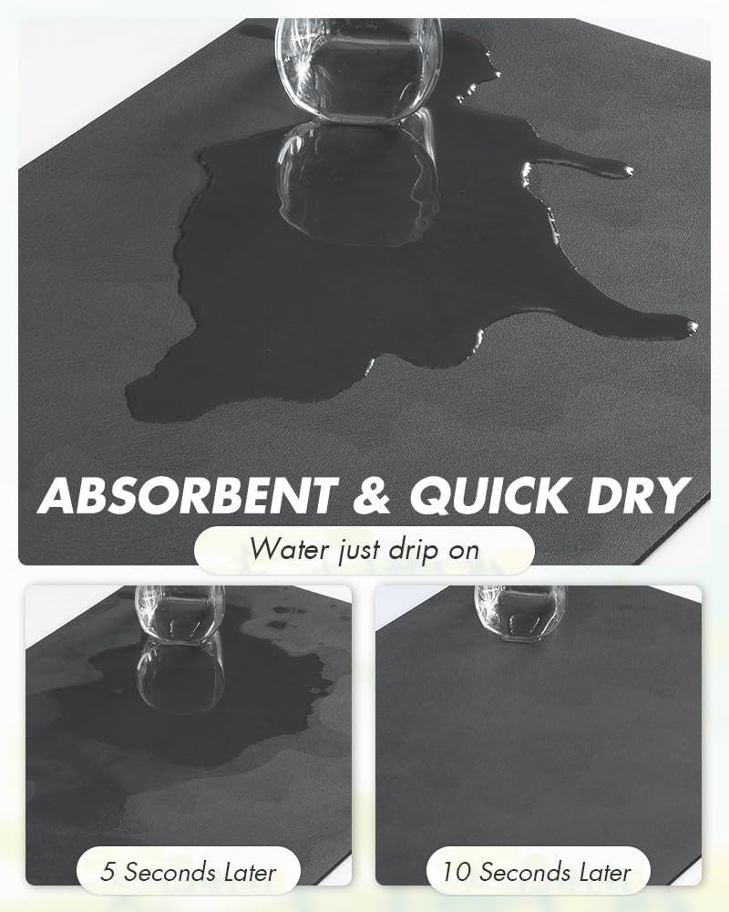 Coffee Mat - Hide Stain Rubber Backed Absorbent Dish Drying Mat for Kitchen Counter - Fits under Coffee Maker or Machine 40X60 image number 4