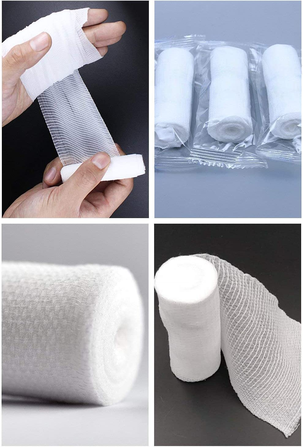 Gauze Bandage Rolls Elastic Stretch Medical Self-Adherent Pressure Wrap First Aid Conforming Tape, 36Pcs, 7.5Cm*4.5M image number 4