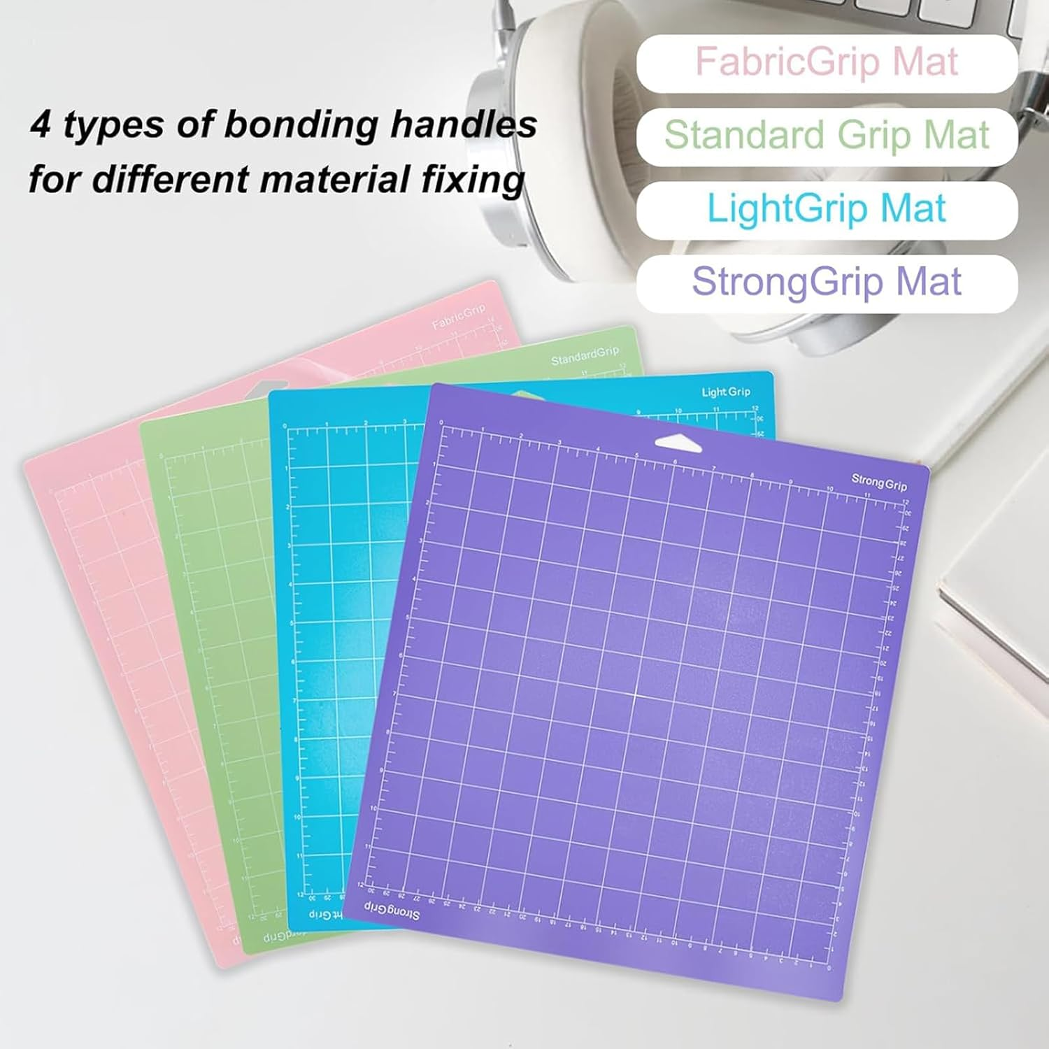 Merrynine Cutting Mat for Cricut, 4 Pack 12X12 Inch Cricuts Mats for Cricut Explore Air 2/Air/One/Maker, Adhesive Sticky Non-Slip Durable Cricut Cutting Mats, Replacement Accessories for Cricuts image number 5
