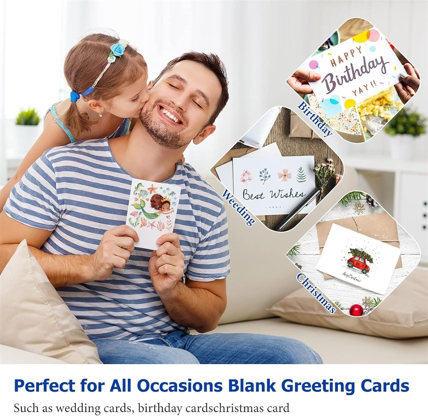 50 Pack Blank Cards and Envelopes Set, 16 * 11CM White Envelopes & 15 * 10CM Folded Cards for Homemade Cards, DIY Greeting Cards, Invitation, Birthday image number 2