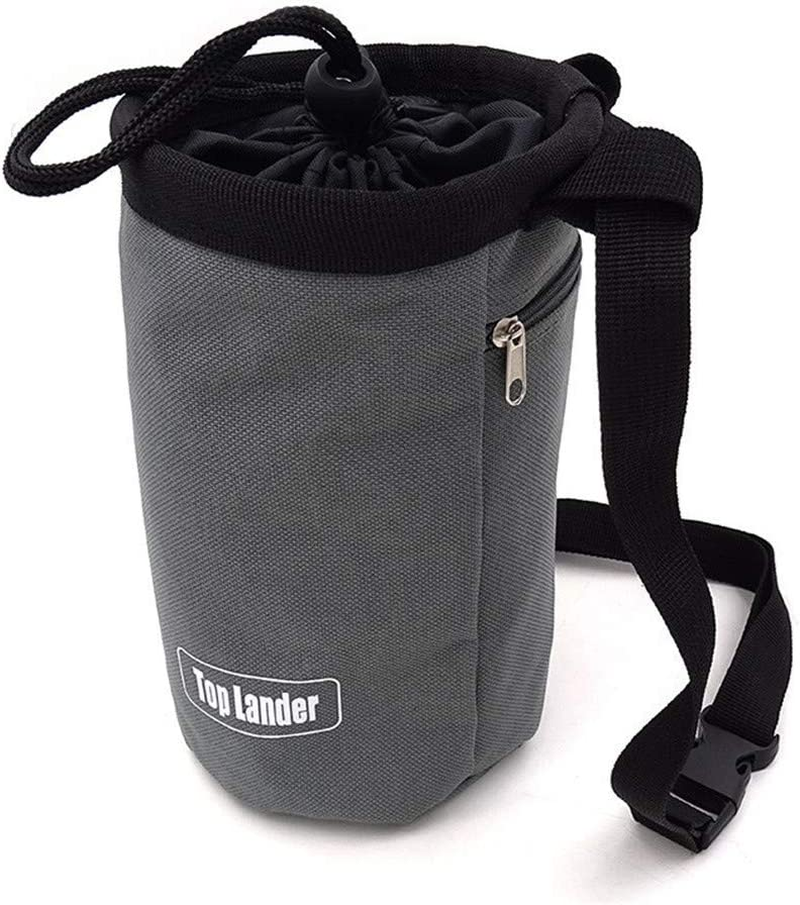 Rock Climbing Chalk Bag with Belt and Zipper Pocket for Fitness Gym Weight Lifting Hunting Bouldering Magnesium Sack image number 2