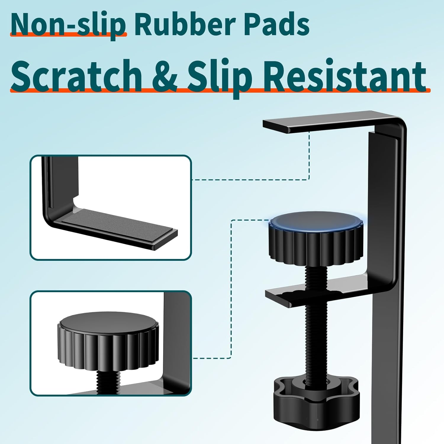 Under Desk Cable Management Tray Black, No Drill Desk Cable Management Organizer with Clamp for Desk Wire Management, Desk PC Cord Organizer Accessories & Workspace Organizers for Office, Home image number 3