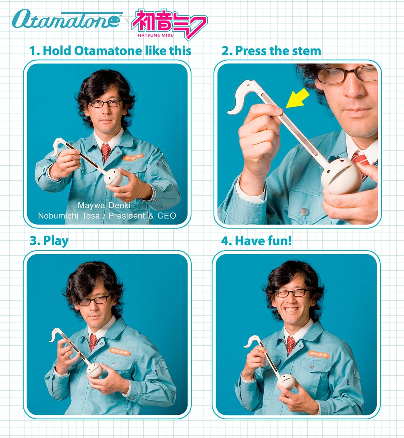 Otamatone Special Edition Hatsune Miku [Officially Licensed] Fun Electronic Musical Toy Synthesizer Instrument by Maywa Denki image number 2