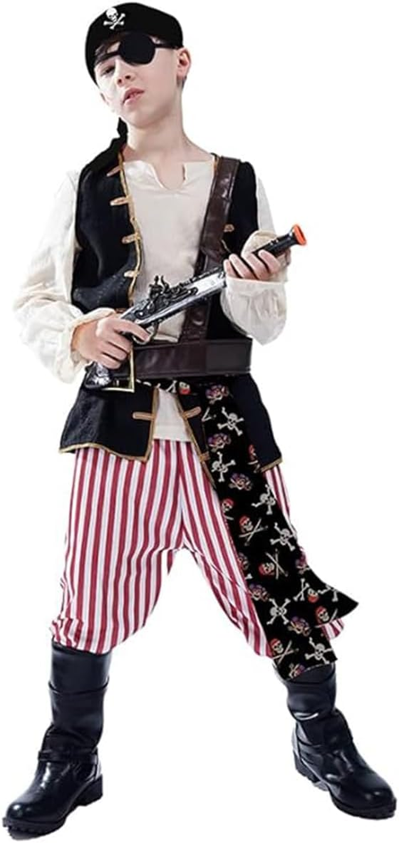 Boys Pirate Costume for Kids Halloween Cosplay Clothing image number 4