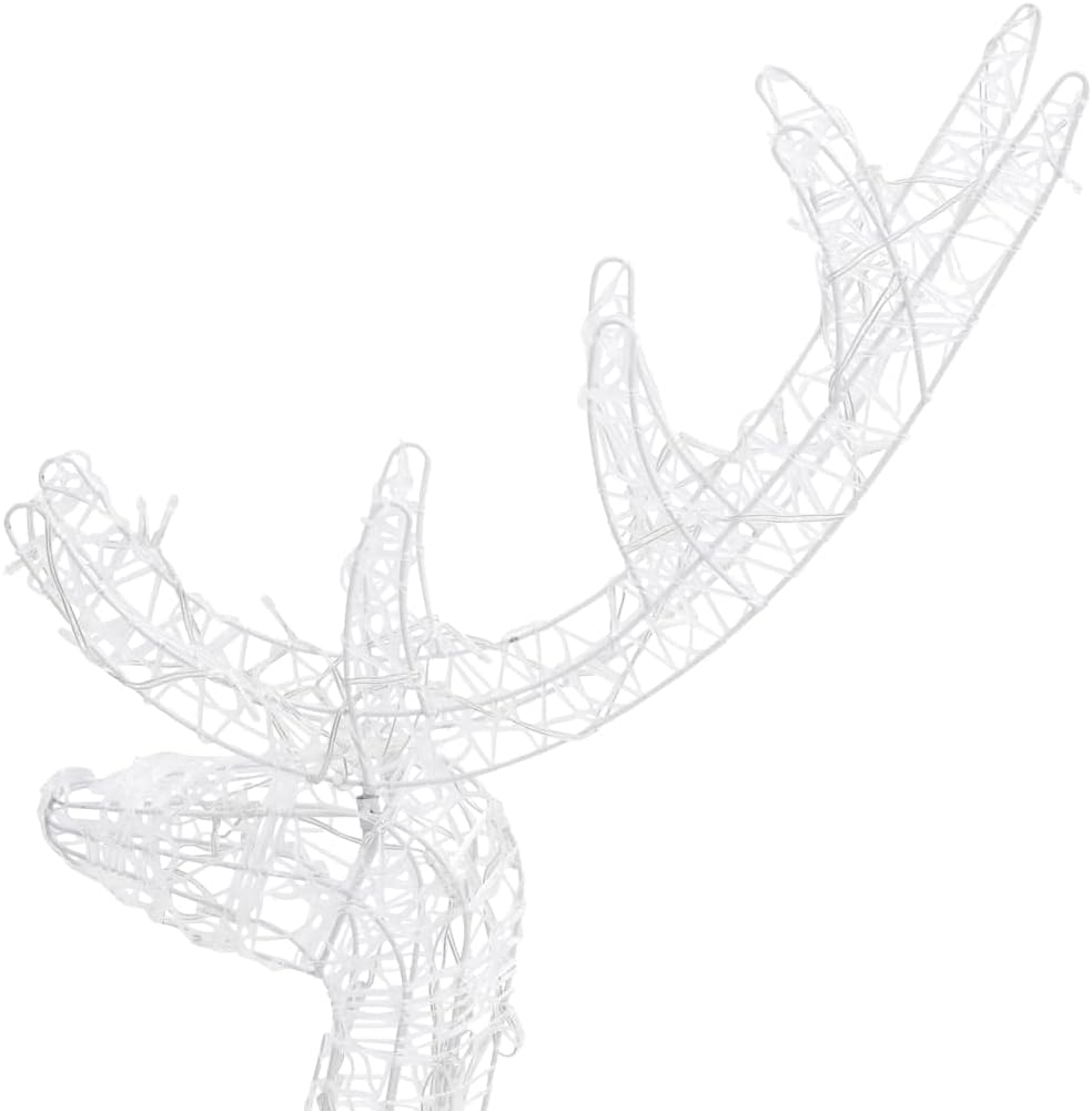 Christmas Reindeer, Xmas Light up Reindeer Outdoor Yard Christmas Decoration Acrylic Reindeer Family Christmas Decoration 300 LED Warm White image number 2