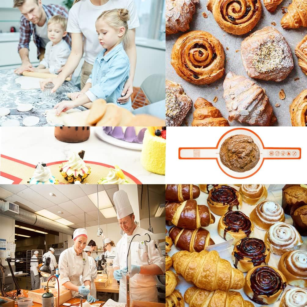 2 Pieces Silicone Baking Mat for Dutch Oven Bread Baking- Reusable Non-Stick Heat Resistant Long Handles Bread Baking Sling,For Dough Pastry (Blue Orange) image number 5