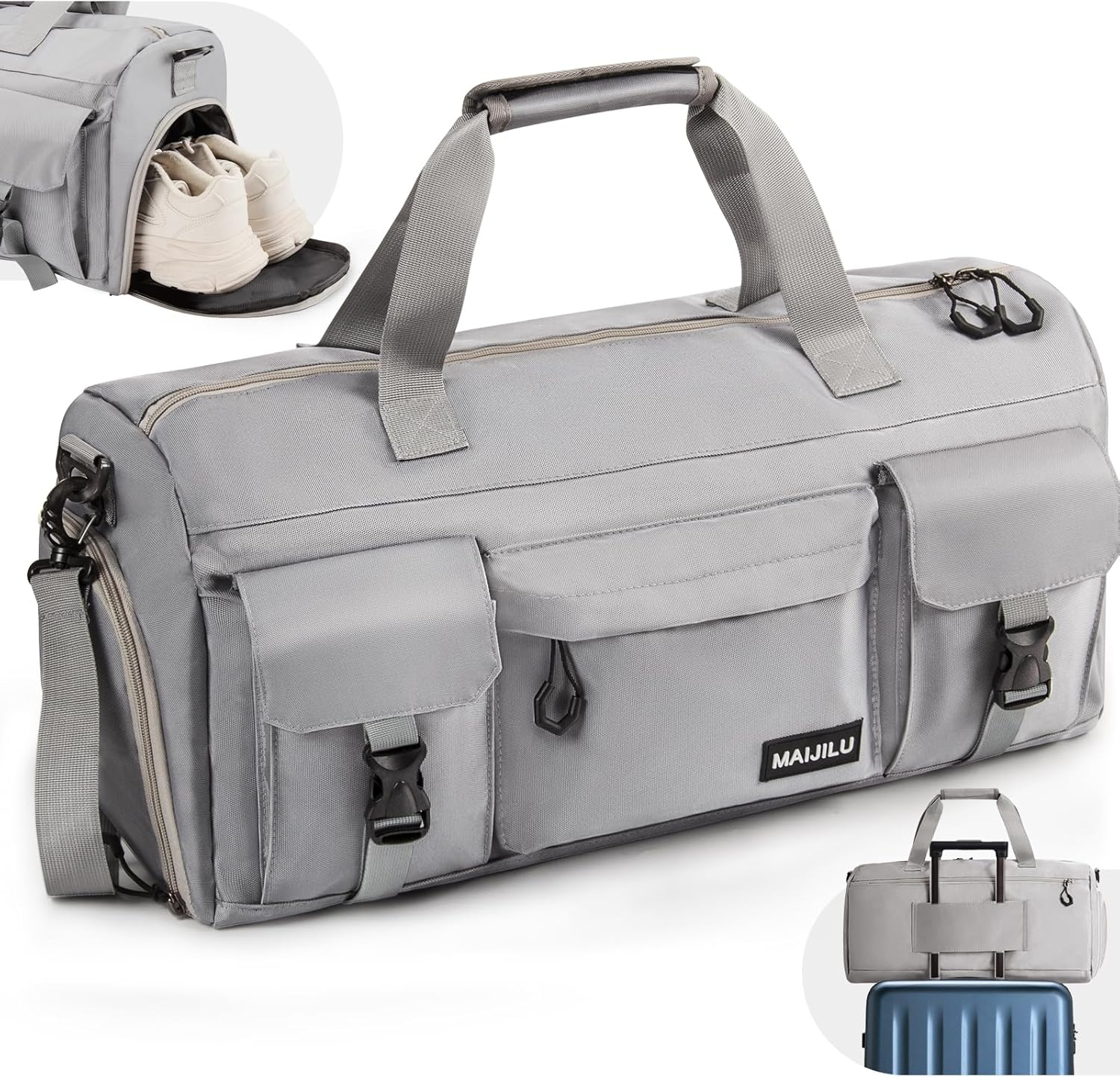 Gym Bag for Men Women Sports Gym Bag with Shoe Compartment and Wet Pocket Gym Duffel Bag Travel Bag Training Bag Weekender Bag for Sport Fitness Travel image number 1