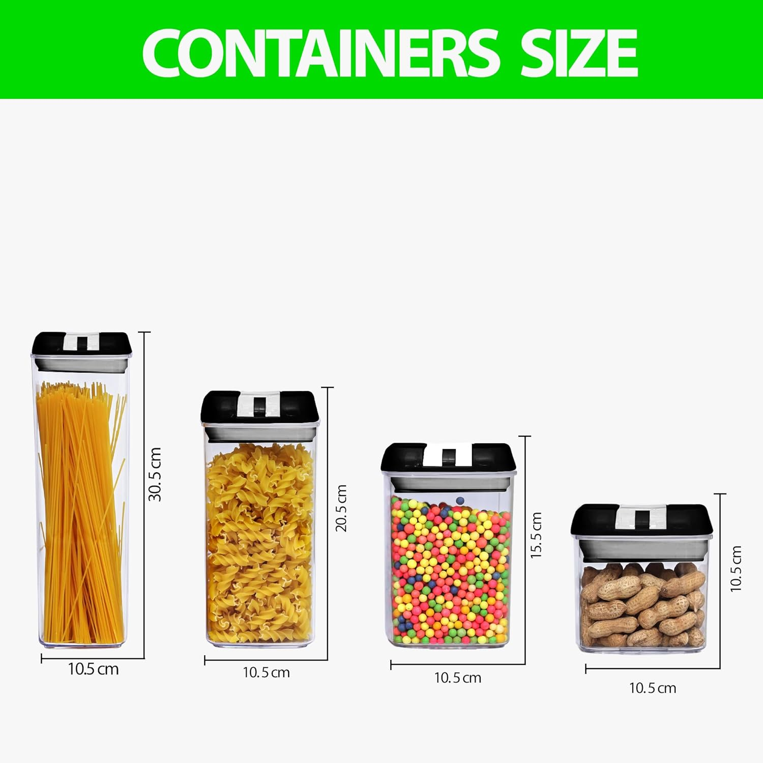 Premium 14-Pack Food Storage Containers with Lids-Crystal Clear Kitchen Storage Plastic Containers with Airtight Fliplock Lids-Durable & Versatile Food Containers with 20 Labels & Pen (Black)