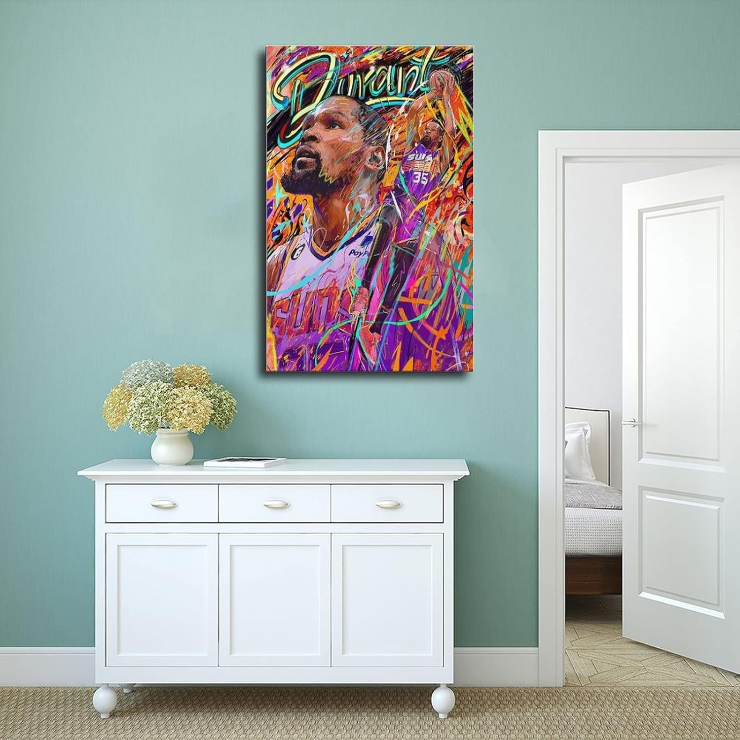 YANGGUANG Kevin Durant Poster Canvas Poster Bedroom Decor Sports Landscape Office Room Decor Gift Unframe: 12X18Inch(30X45Cm) image number 1