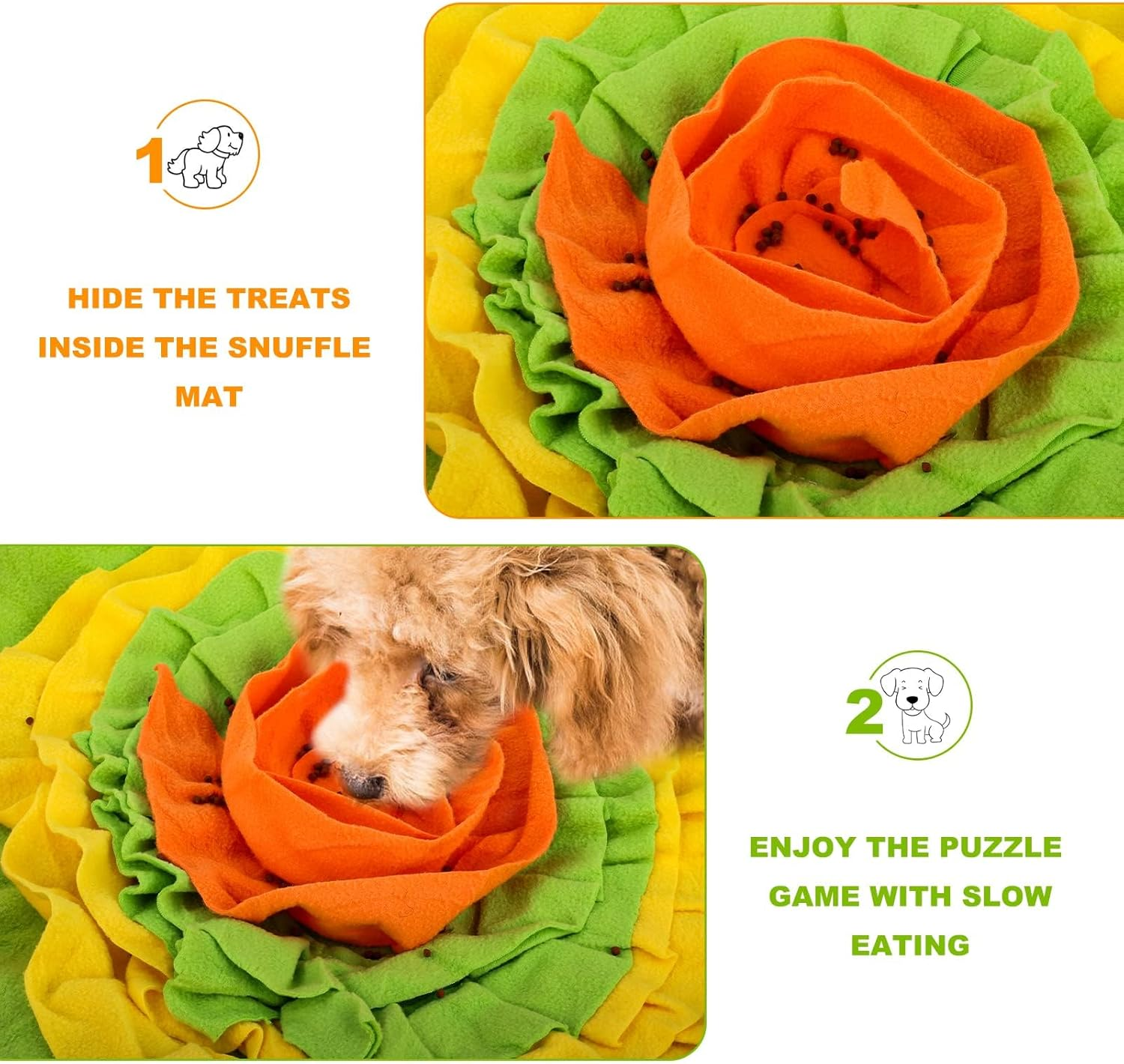 Snuffle Mat for Dogs, 29.5''X 17.7''Large Size Dog Nose Training Sniffing Pad Cat Doggies Interactive Feeding Mat, Encourage Natural Foraging Skills/Stress Relief for Large Small Medium Breed image number 6