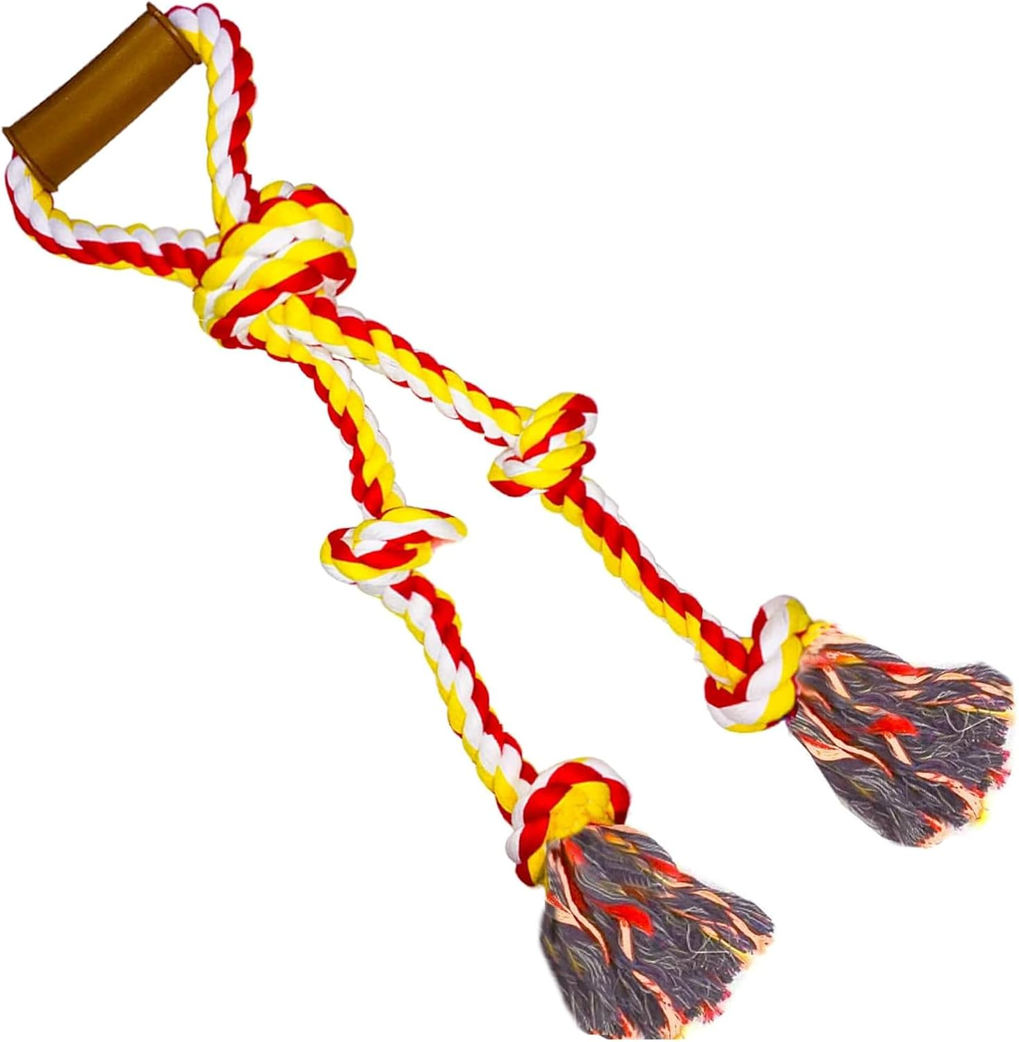 Extra Large Dog Rope Toys for Aggressive Chewers Tug of War Rope Interactive Heavy Duty Outdoor Medium Large Breed XL Dog Chew Rope Durable 3 Way Dog Rope Tough Pull Rope with Handle - Greenyellow image number 6