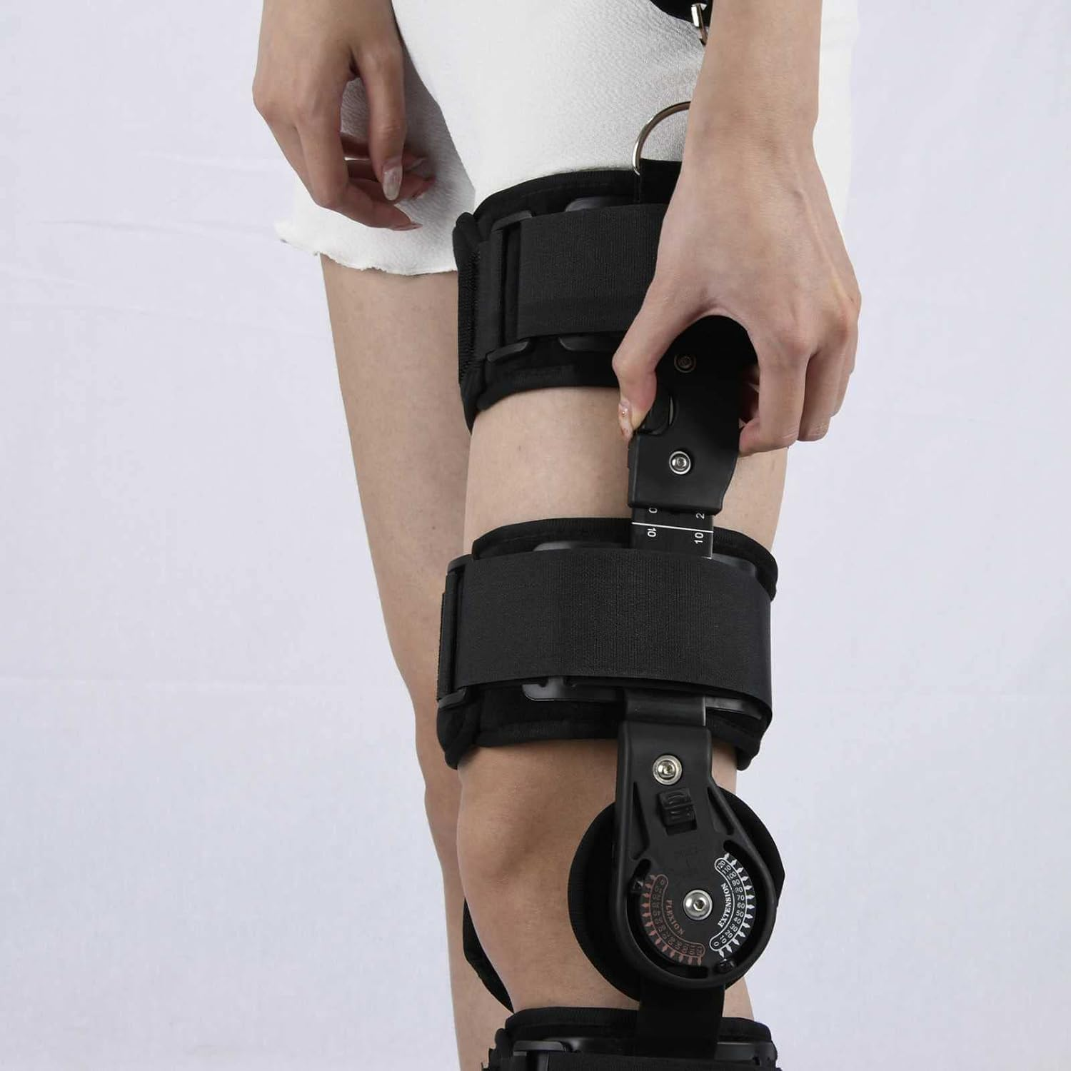Hinged Knee Brace Hinged Immobilizer for Acl,Mcl and Pcl Injury ROM Knee Brace for Women and Men Fits Right or Left Leg