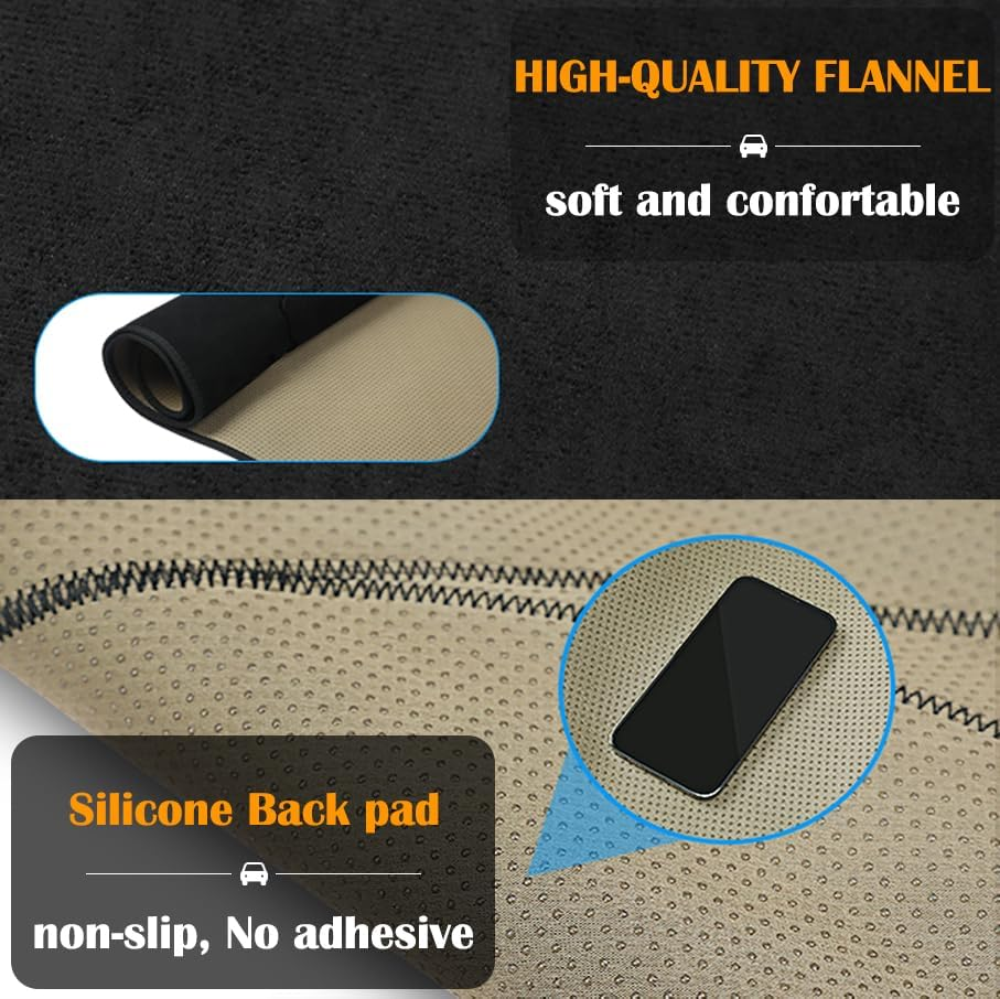 Evervenz Dash Mat for Kia Seltos 2022 2023 2024 2025 Flannel（Without HUD） Dash Cover Dashboard Cover Seltos01 image number 2
