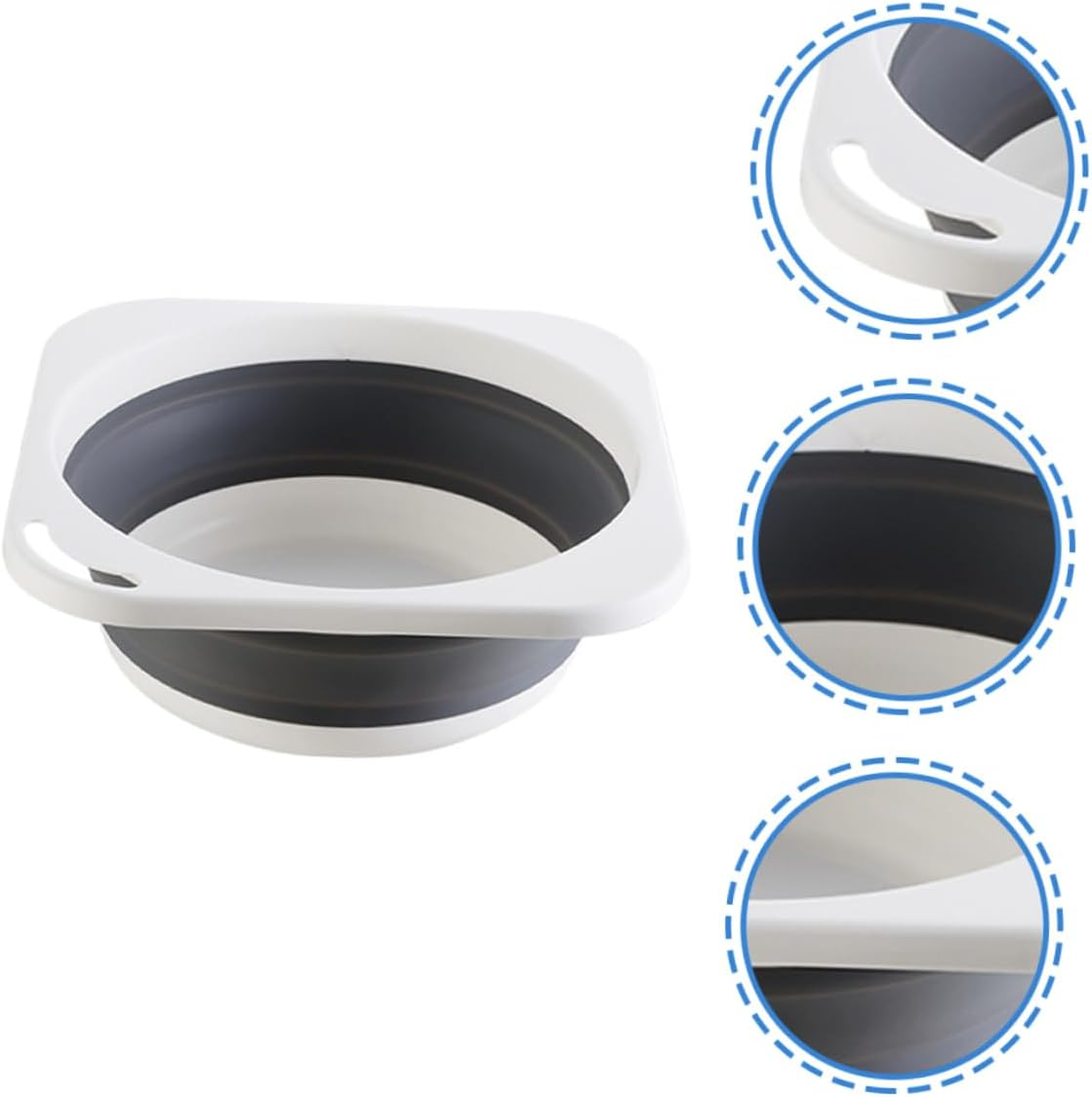 Folding Wash Basin Kitchen Basin Household Washbasin Gray Medium Portable Collapsible for Laundry and Handwashing Home Use