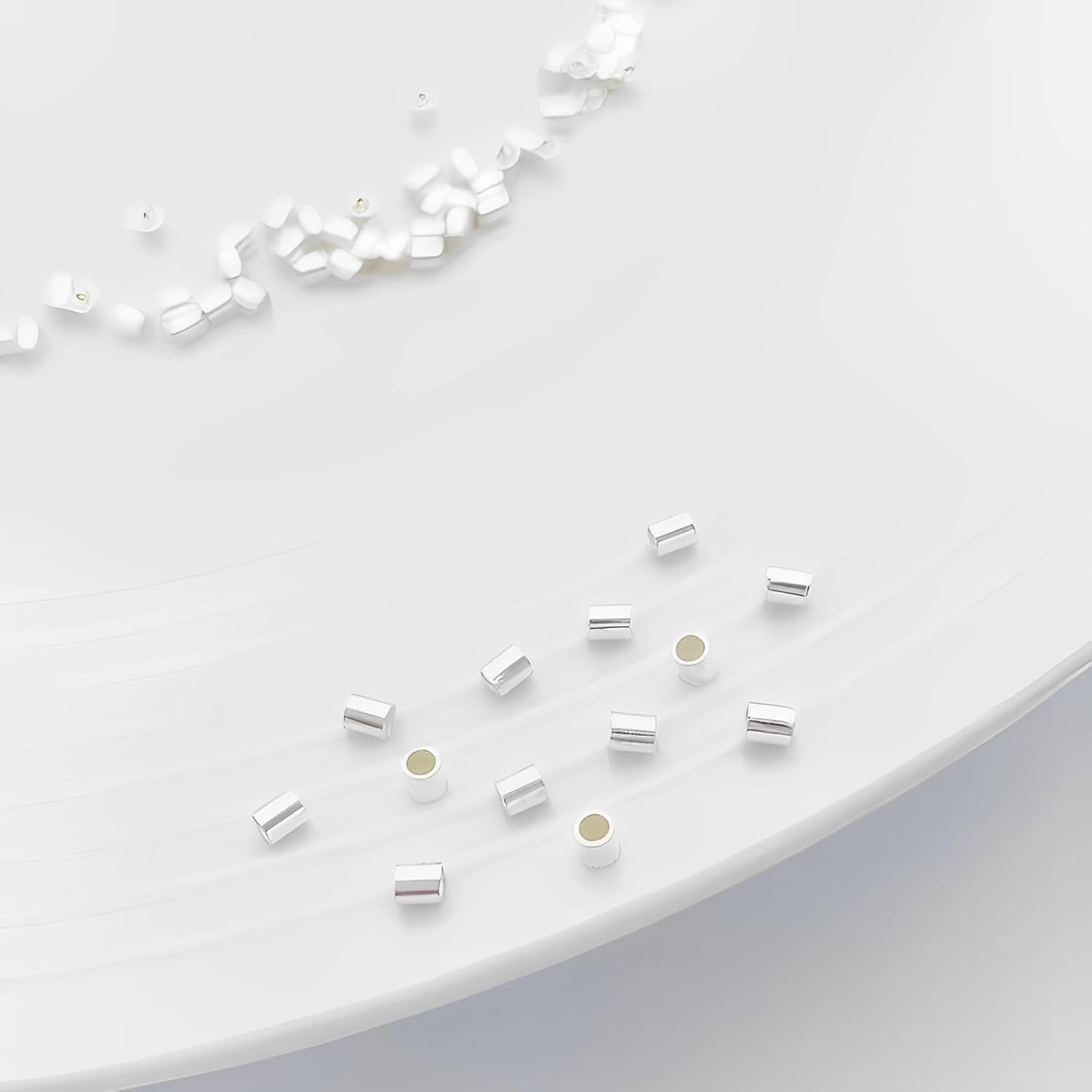 30 Pcs Crimp Beads for Jewelry Making - S925 Sterling Silver Crimping Beads, 2 Mm Crimp Tube Beads for DIY Earrings Bracelet Necklace Jewelry Making and Crafting image number 5