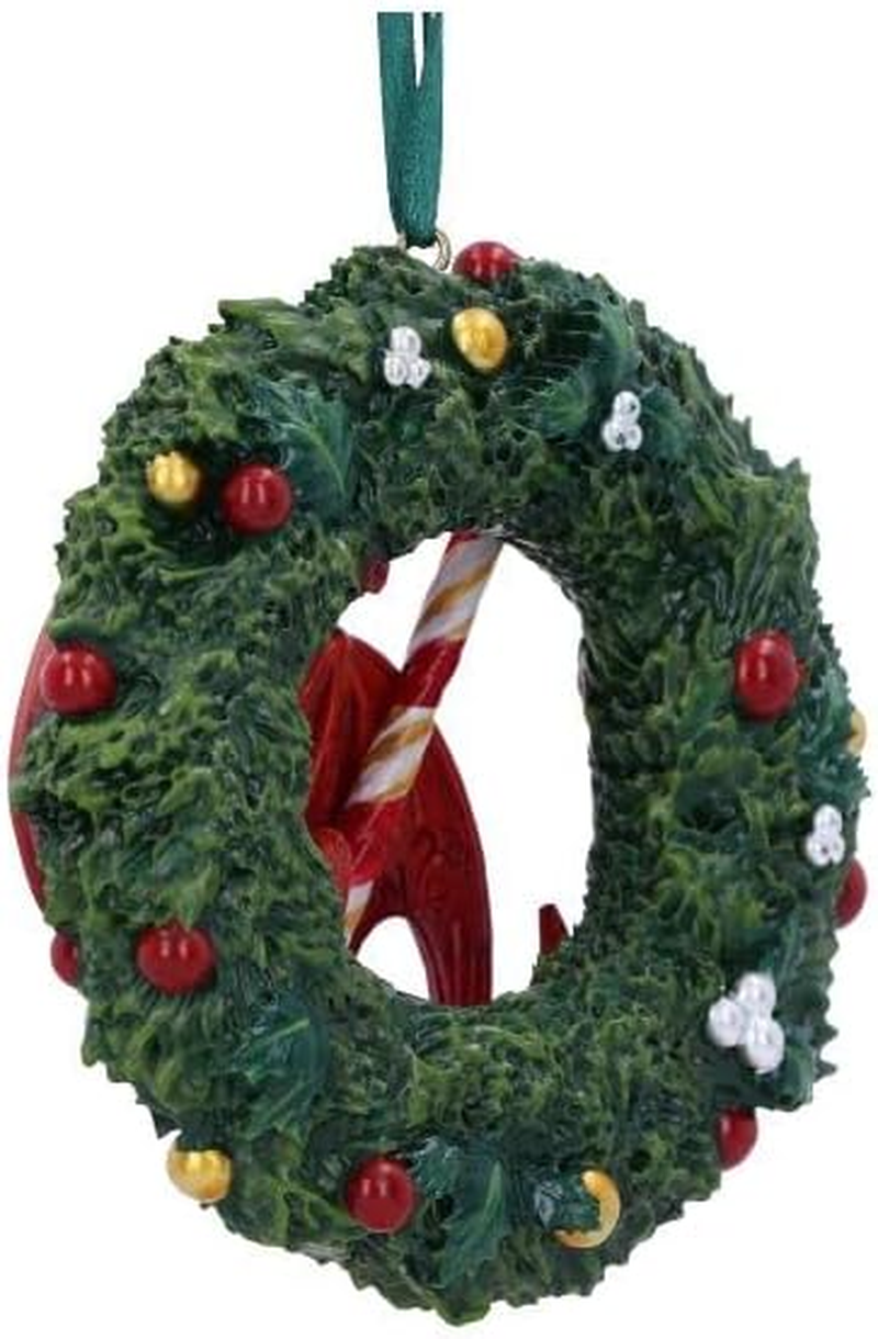 Nemesis Now Anne Stokes Sweet Tooth Dragon Hanging Ornament 9Cm, Resin, Red, Anne Stokes Merchandise, Sweet Tooth Dragon Hanging Christmas Decoration, Cast in the Finest Resin, Expertly Hand-Painted