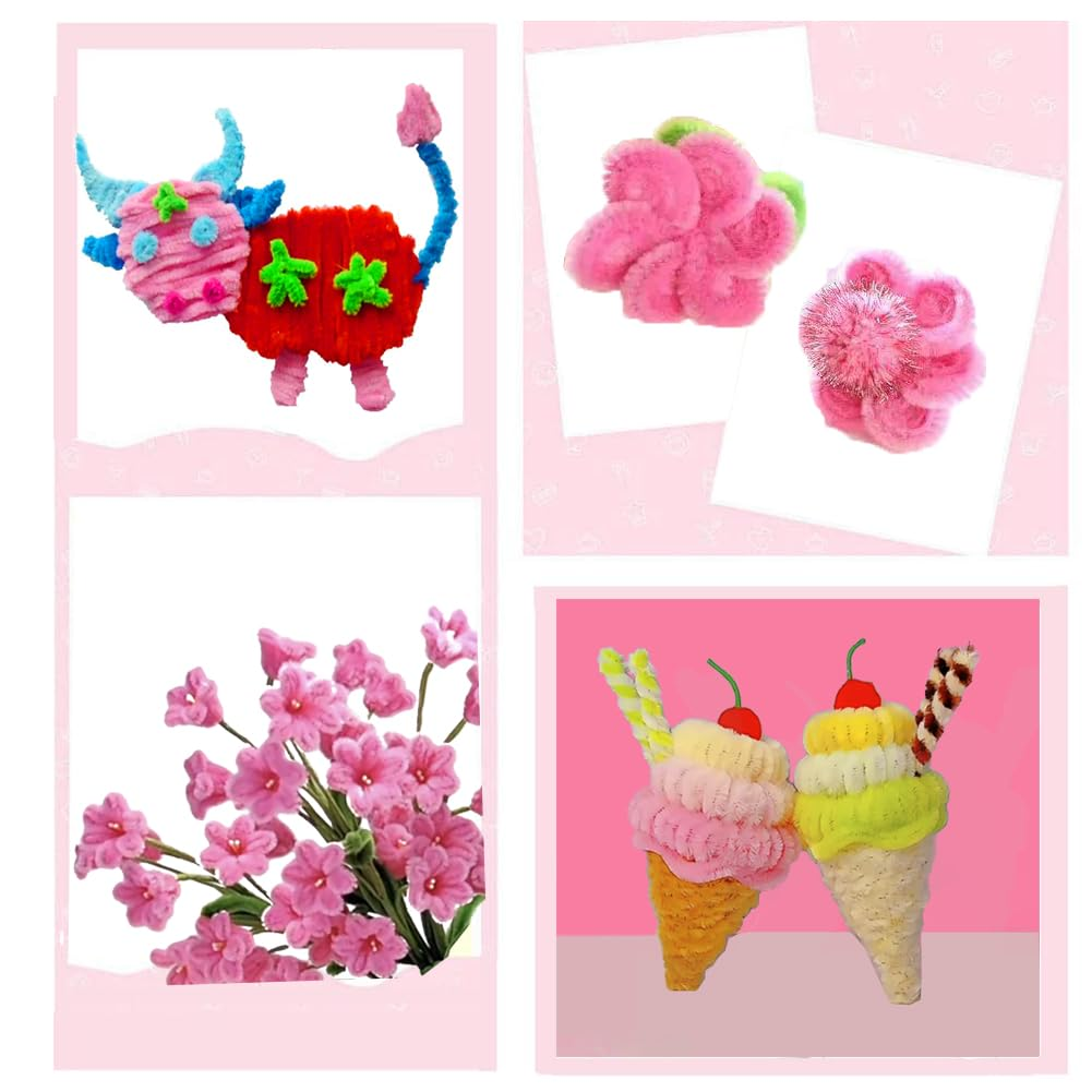 100Pcs Pink Pipe Cleaners Chenille Stem for DIY Crafts,Arts,Wedding,Home,Party,Valentine'S Day Holiday Decoration 6 Mm X 12 Inch - 100Pcs Brown image number 2