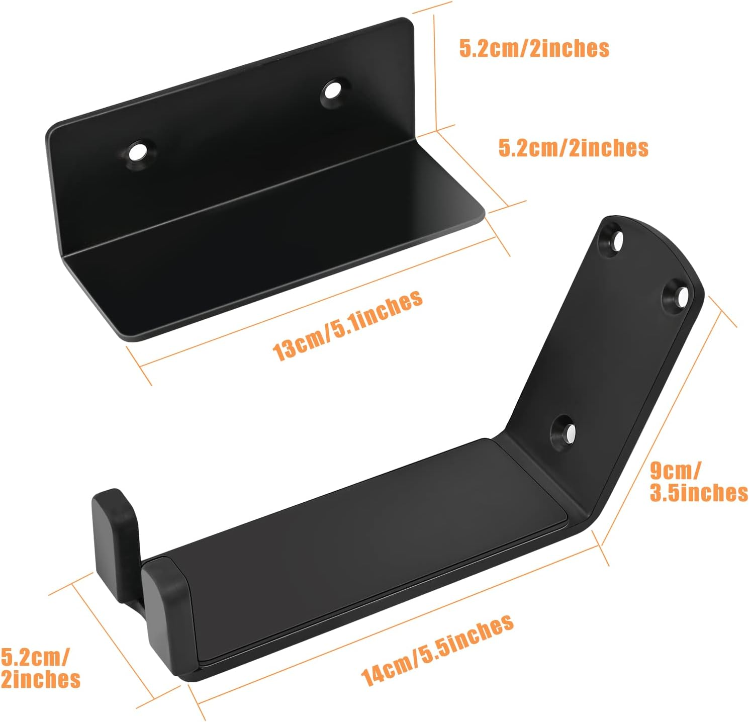 3Pack Wall Mount Pedal Hanger Bike Rack for Garage Storage - Heavy Duty Horizontal Hooks for Bicycle Wall Storage image number 5