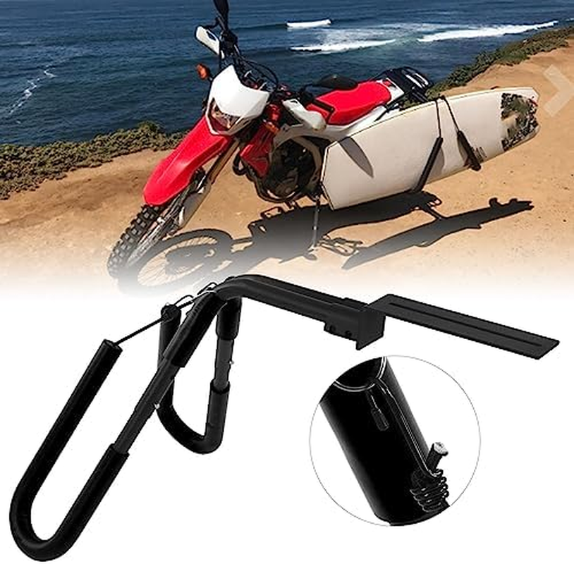 Moped Surfboard Rack, Adjustable Rotable Scooter Moped Bike Surf Board Carrier Removable Aluminum Alloy Rustproof Surfboard Bracket with 27PCS Accessories for Skis, Windsurfers (Black) image number 5