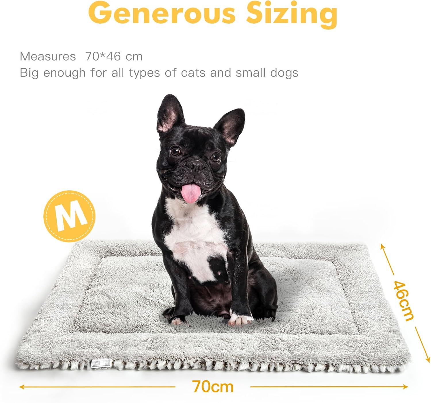 MORA PETS Self Heating Cat Bed Heated Cat Blanket Washable Warming Pet Pad Electric-Free Heat Bed Puppy Cushion Small Thermal Mat Reversible 70 X 47 Cm